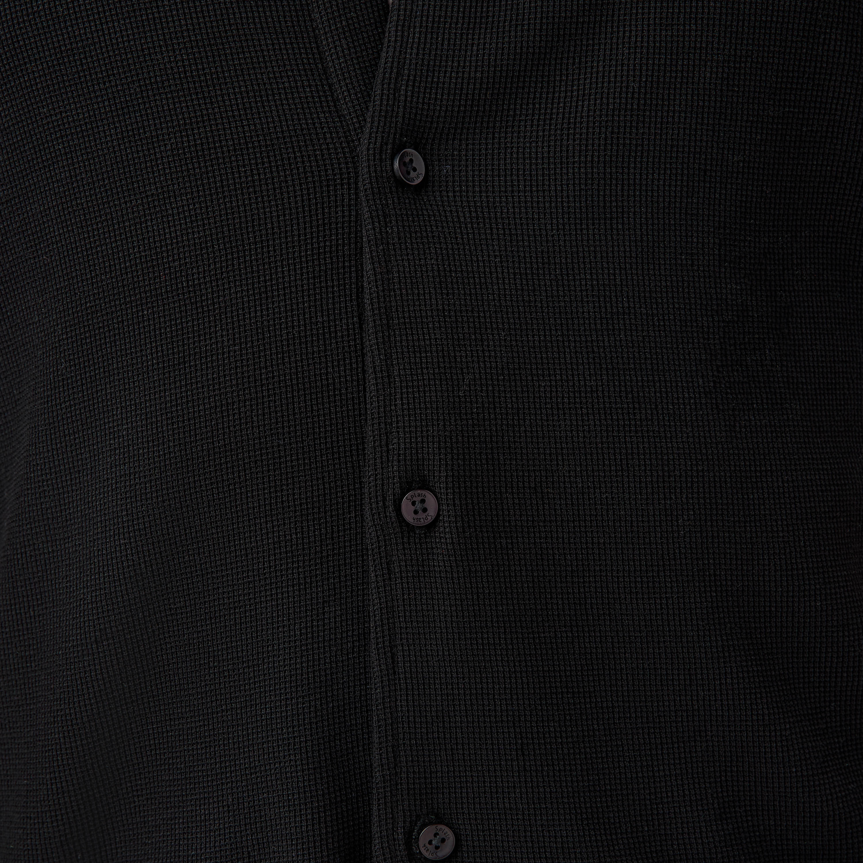 قميص بارز الملمس بقصة سليم وياقة عادية وأكمام قصيرة-men-clothing-shirts-image-26