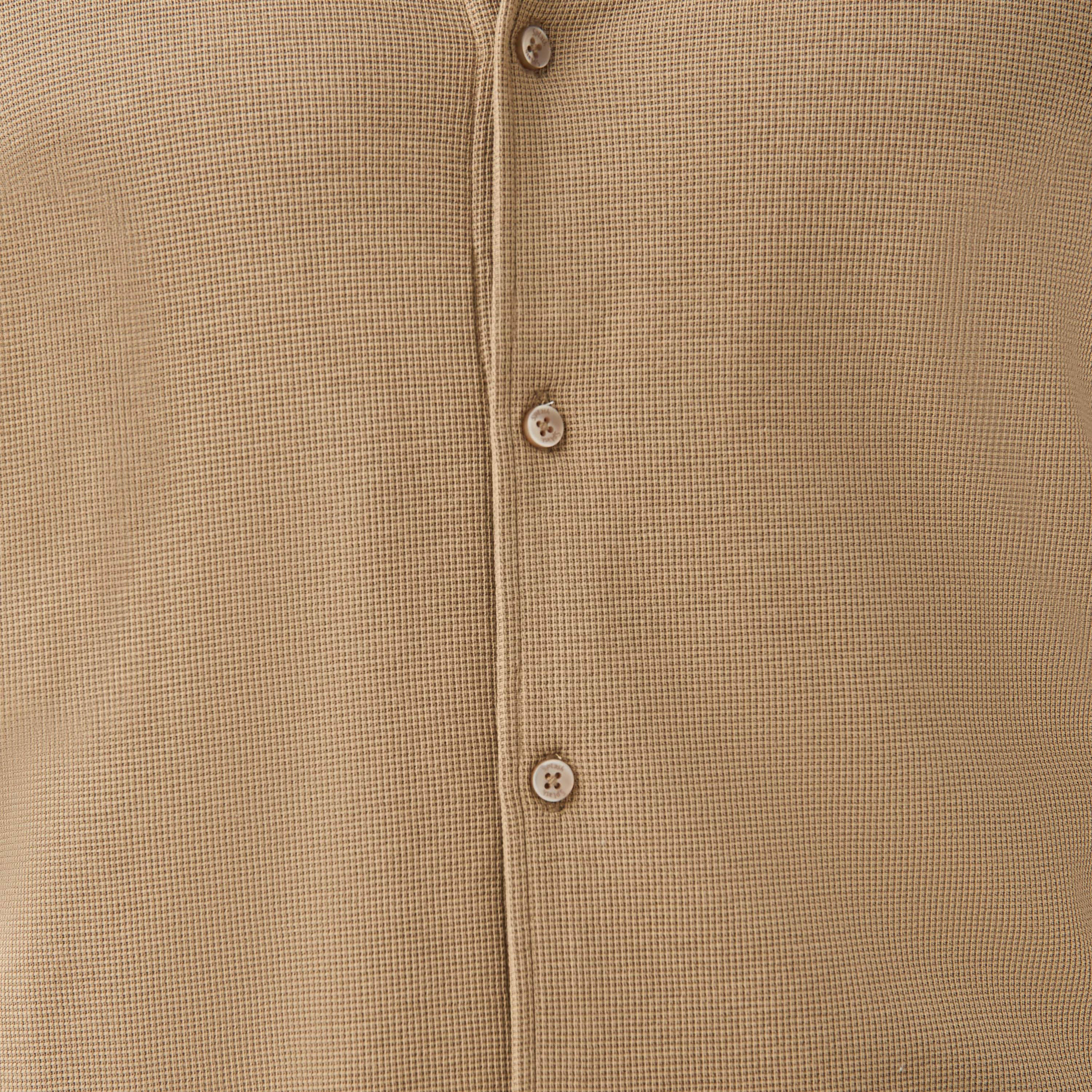 Slim Fit Textured Shirt with Collar and Short Sleeves-men-clothing-shirts-image-6