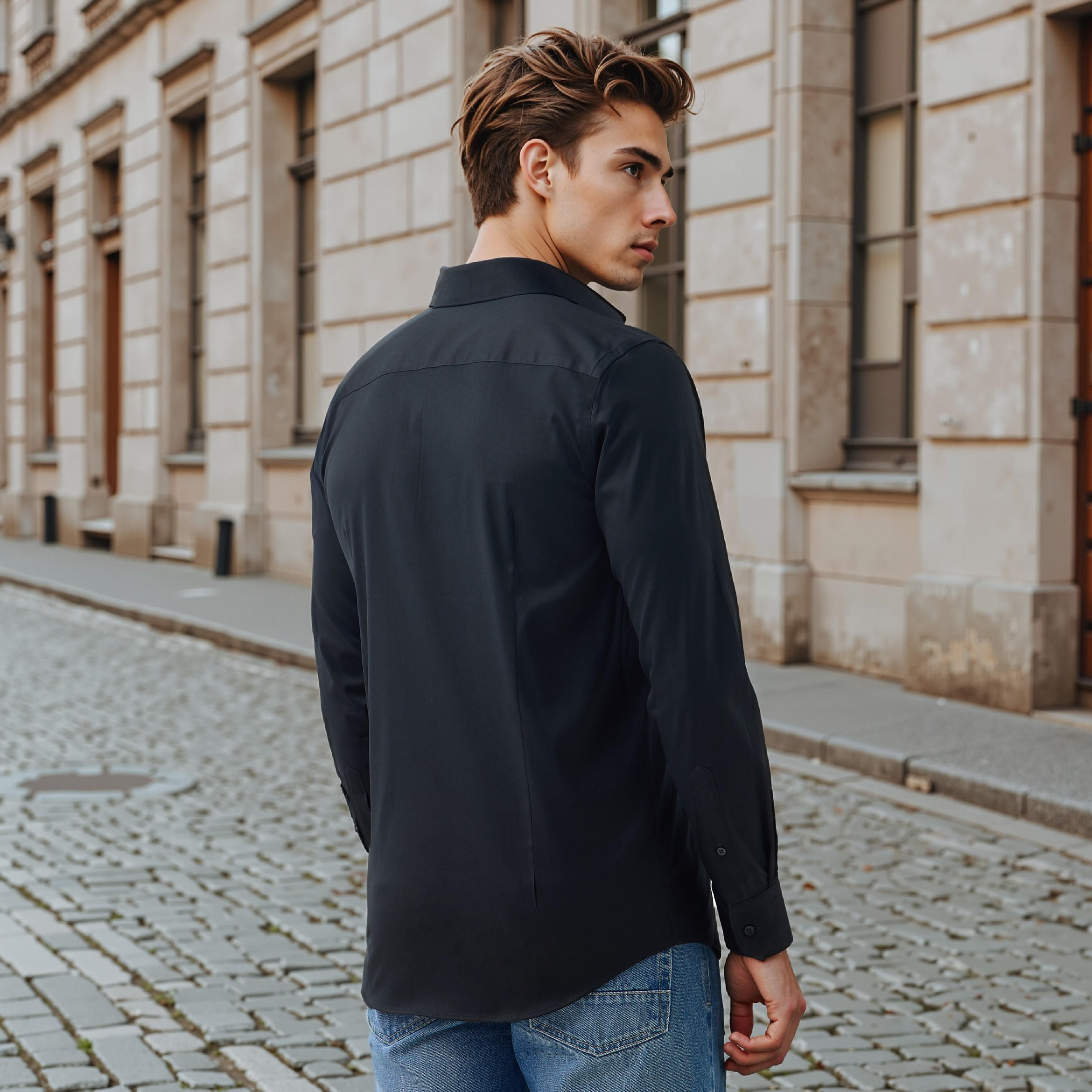 Emperor Regular Fit Logo Detail Shirt with Long Sleeves-men-clothing-shirts-image-3