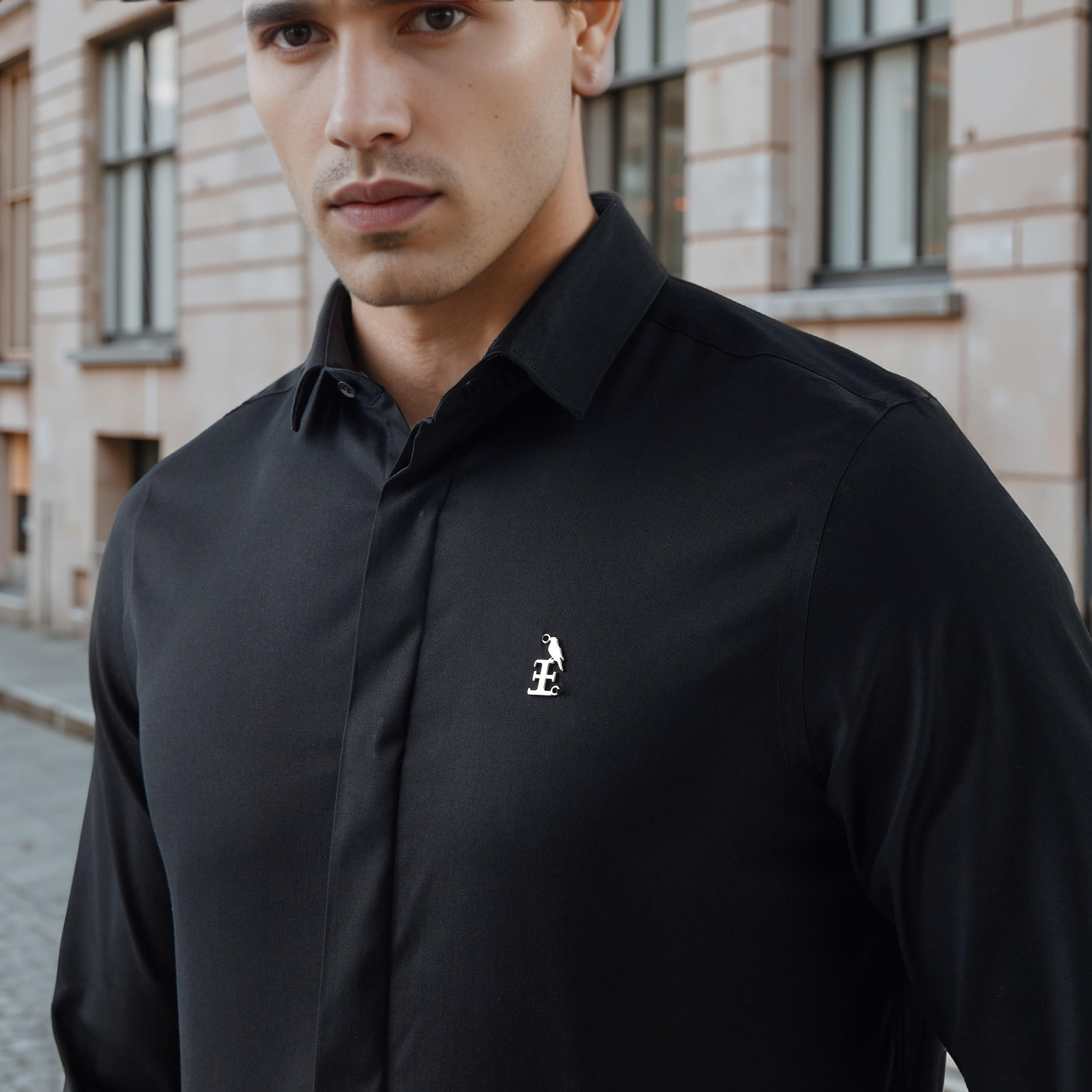 Emperor Regular Fit Logo Detail Shirt with Long Sleeves-men-clothing-shirts-image-4