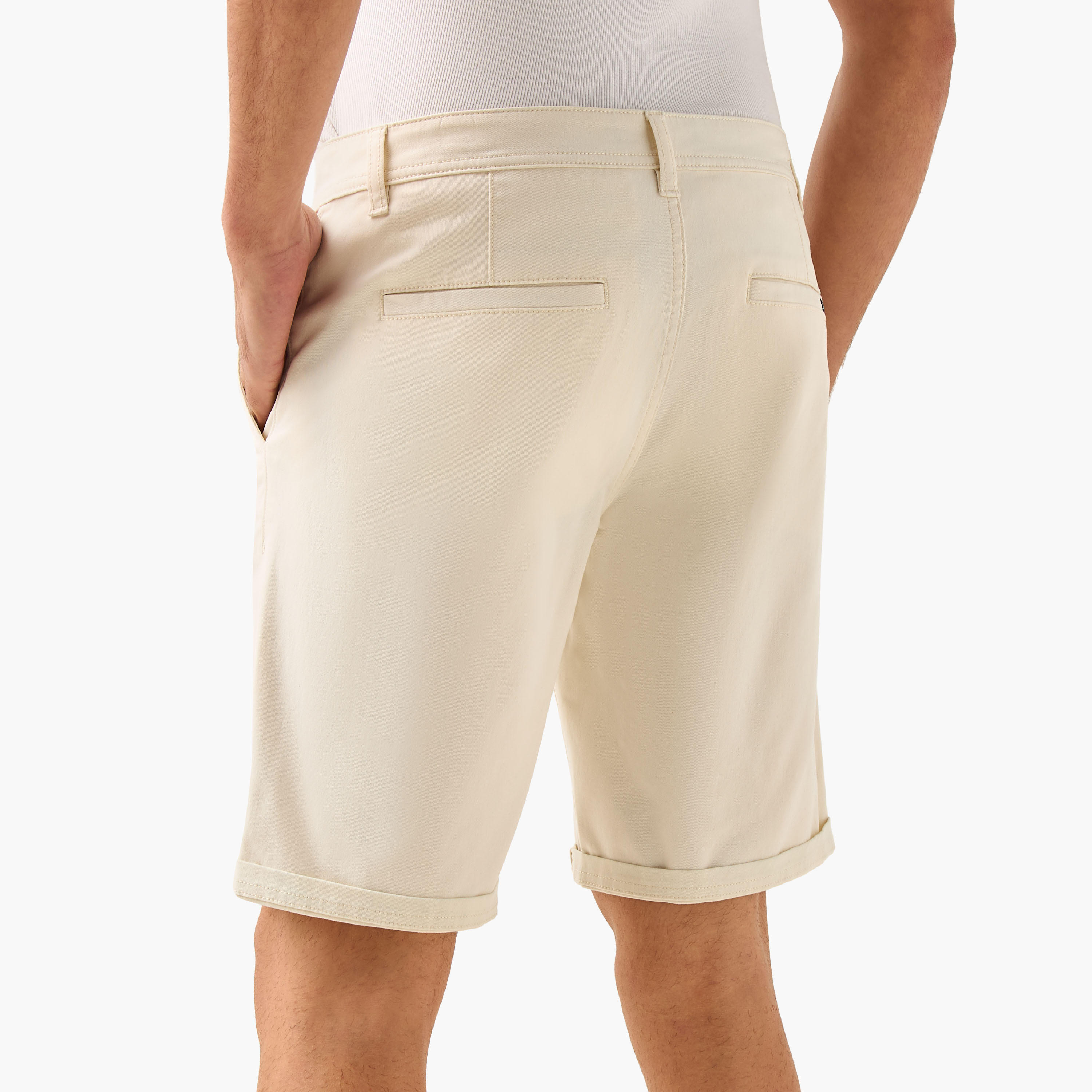 Regular Fit Mid-Rise Shorts with Button Closure and Pockets-men-clothing-bottoms-shorts-image-3