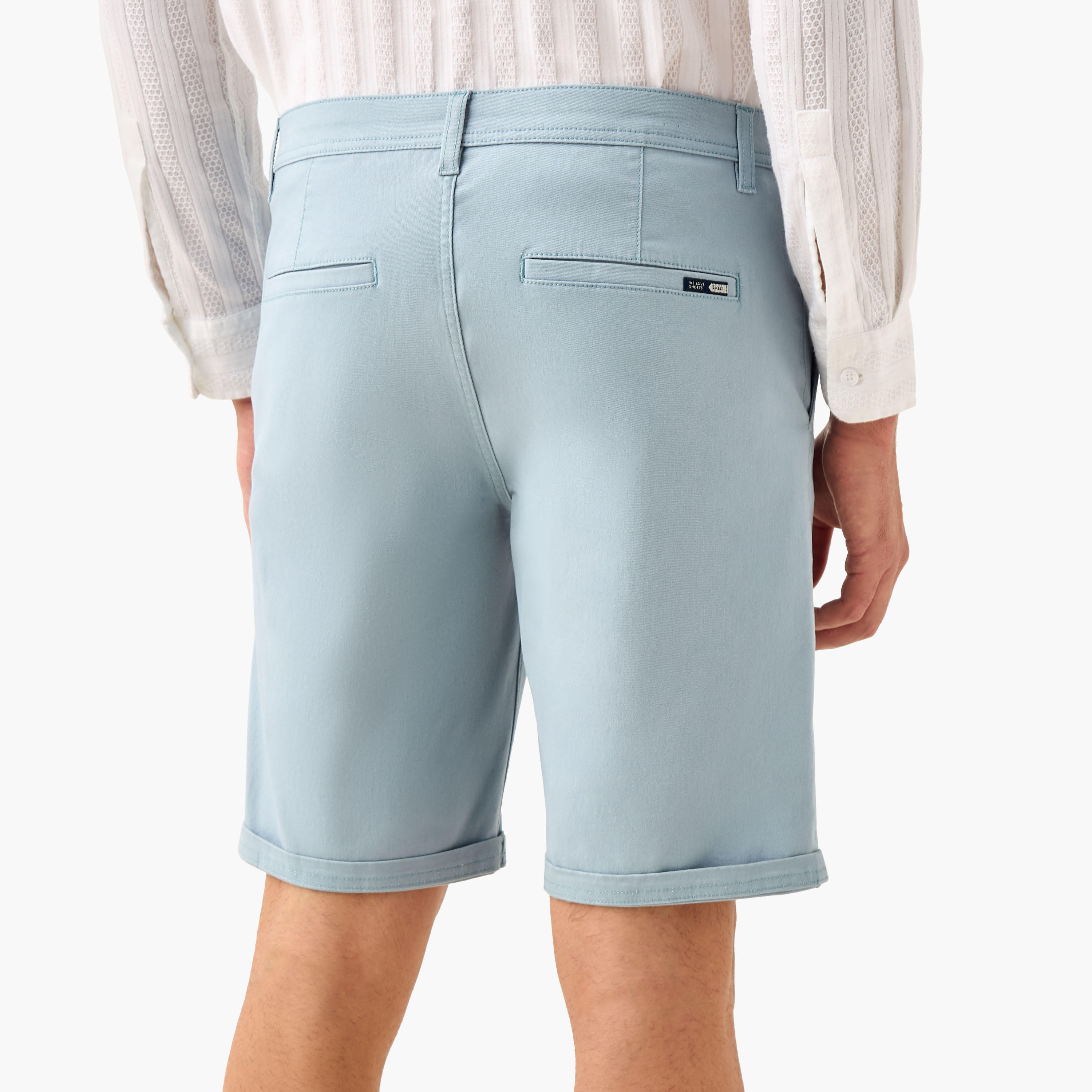 Regular Fit Mid-Rise Shorts with Button Closure and Pockets-men-clothing-bottoms-shorts-image-3