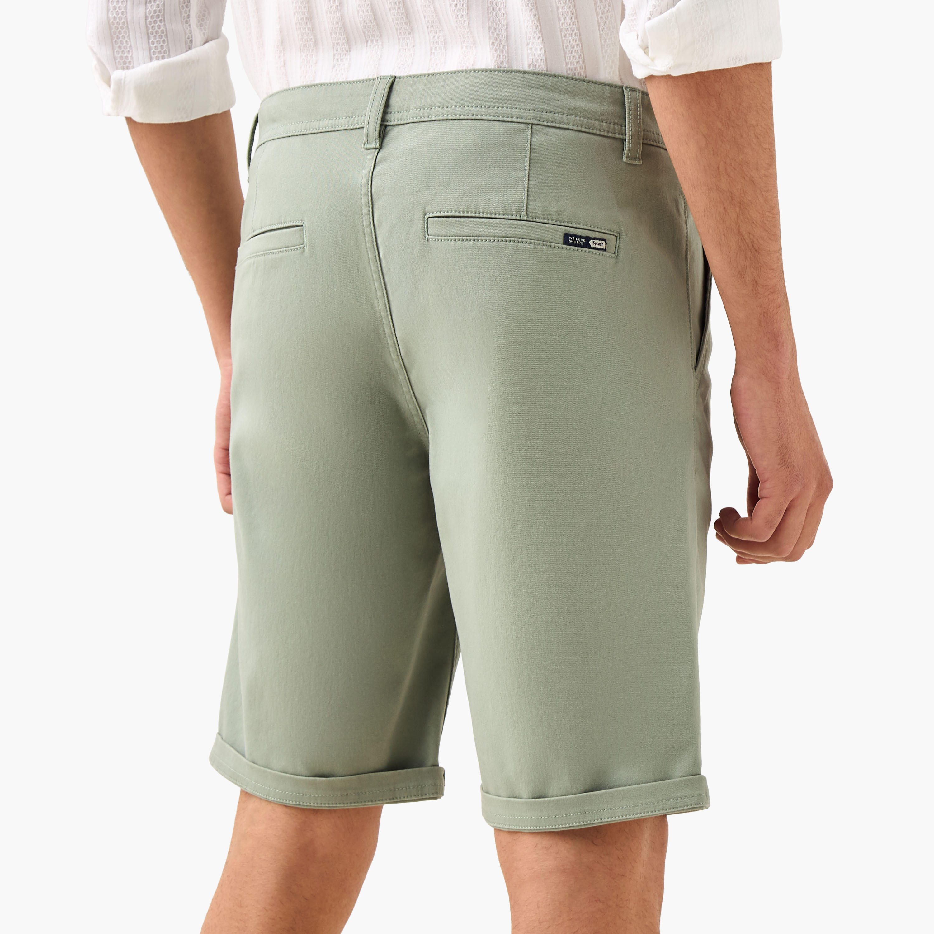 Regular Fit Mid-Rise Shorts with Button Closure and Pockets-men-clothing-bottoms-shorts-image-3