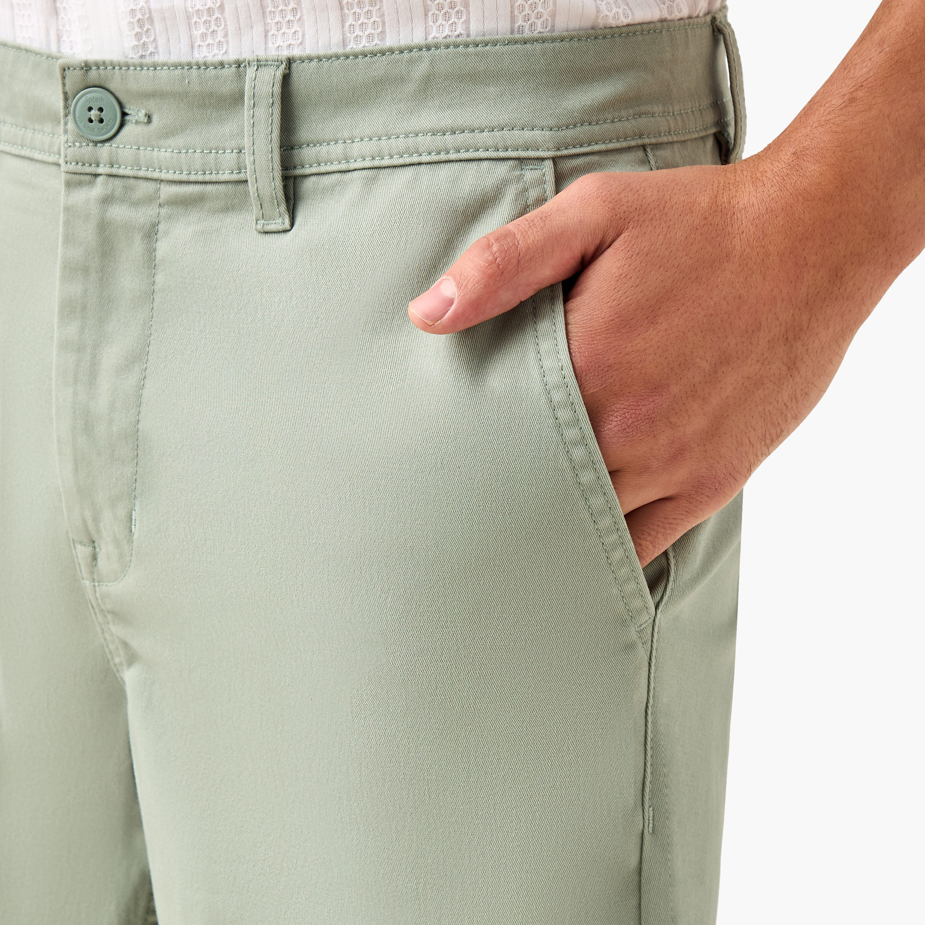 Regular Fit Mid-Rise Shorts with Button Closure and Pockets-men-clothing-bottoms-shorts-image-4