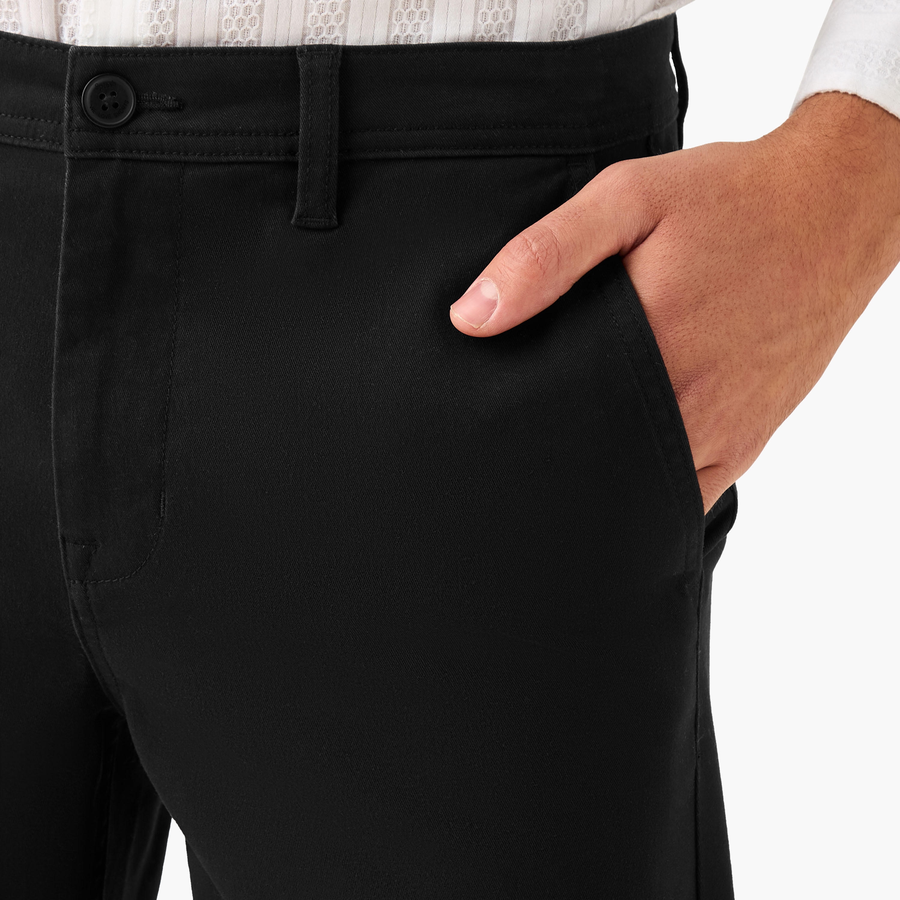 Regular Fit Mid-Rise Shorts with Button Closure and Pockets-men-clothing-bottoms-shorts-image-4