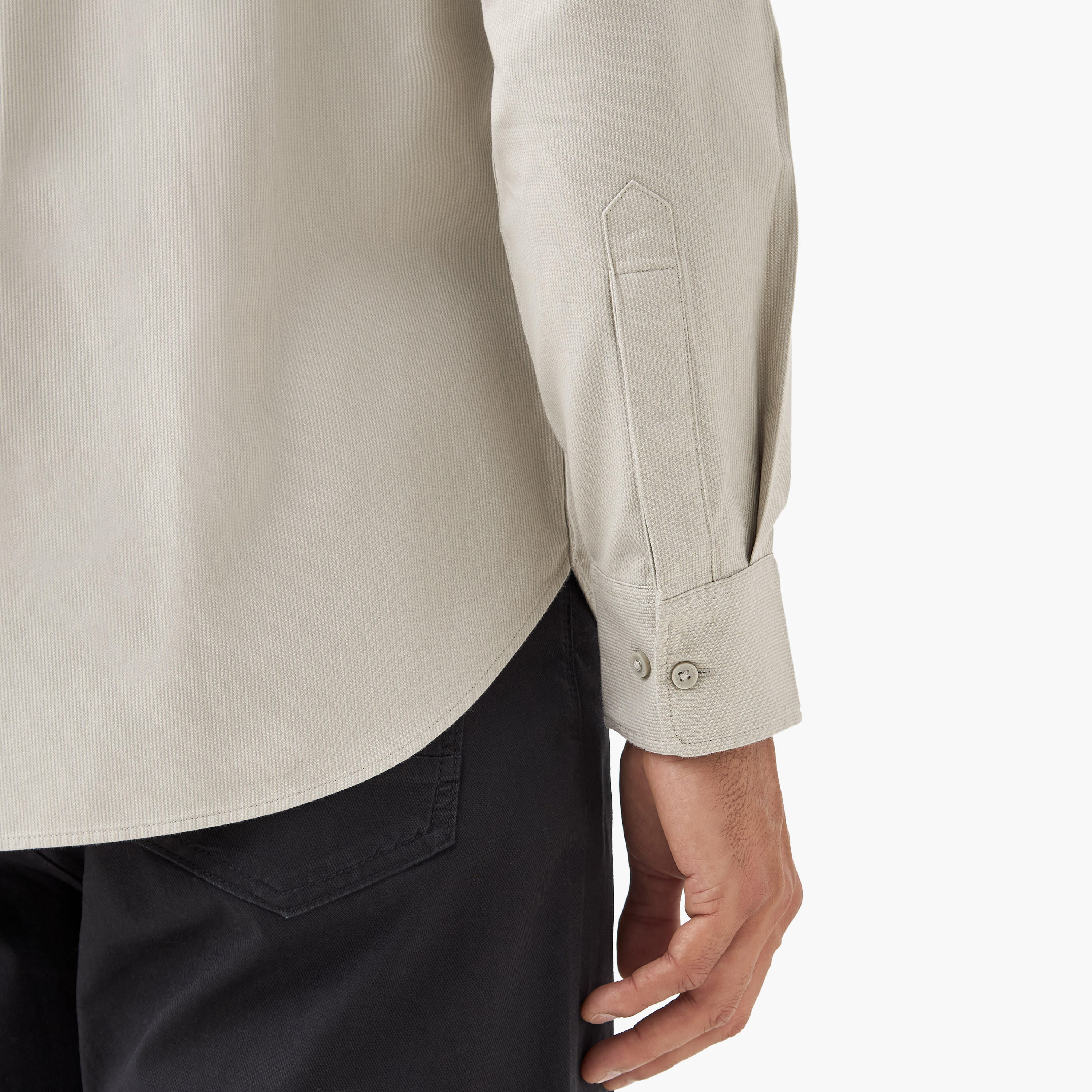 Regular Fit Mandarin Collar Shirt with Long Sleeves-men-clothing-shirts-image-5