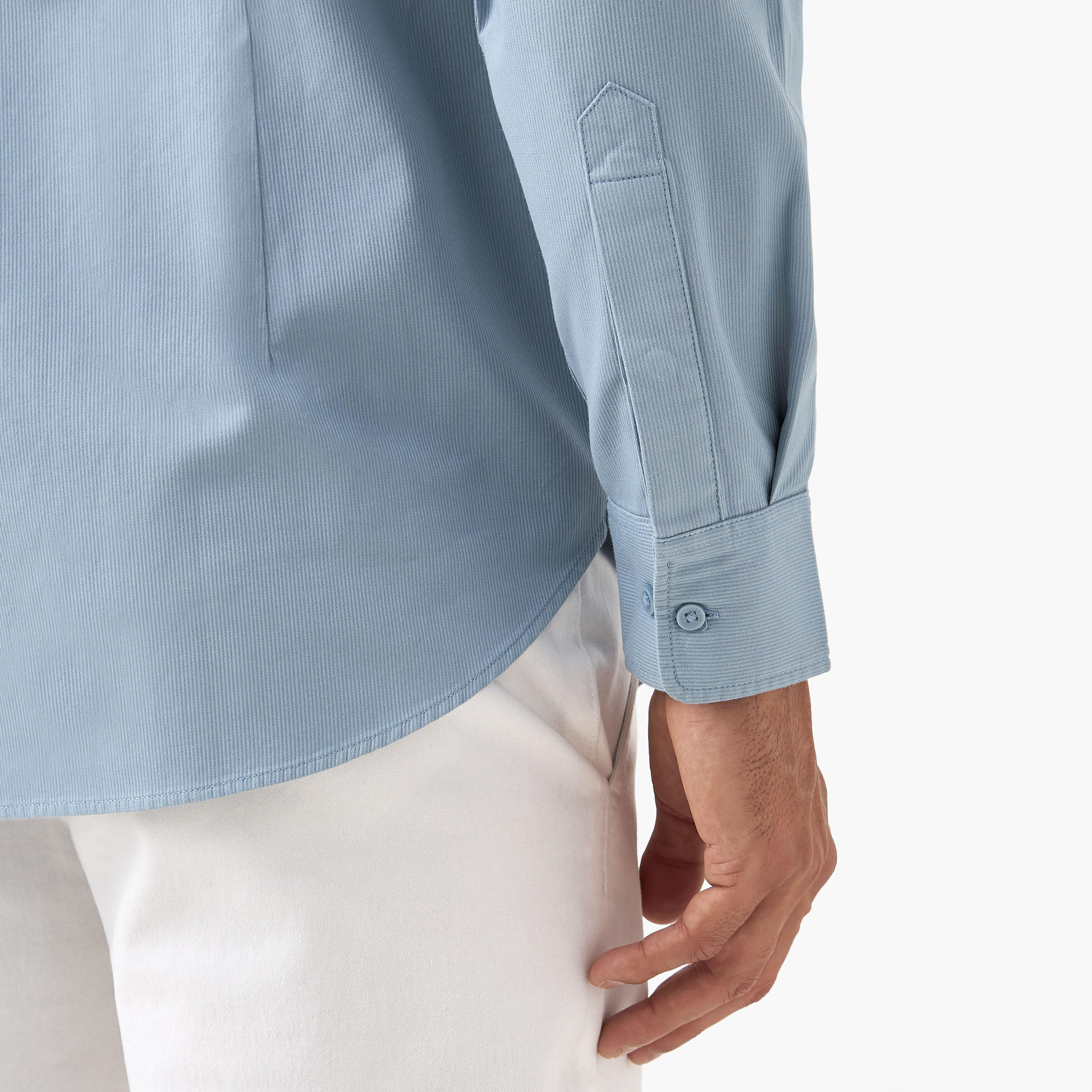 قميص بقصة عادية وياقة ماندارين وأكمام طويلة-men-clothing-shirts-image-3