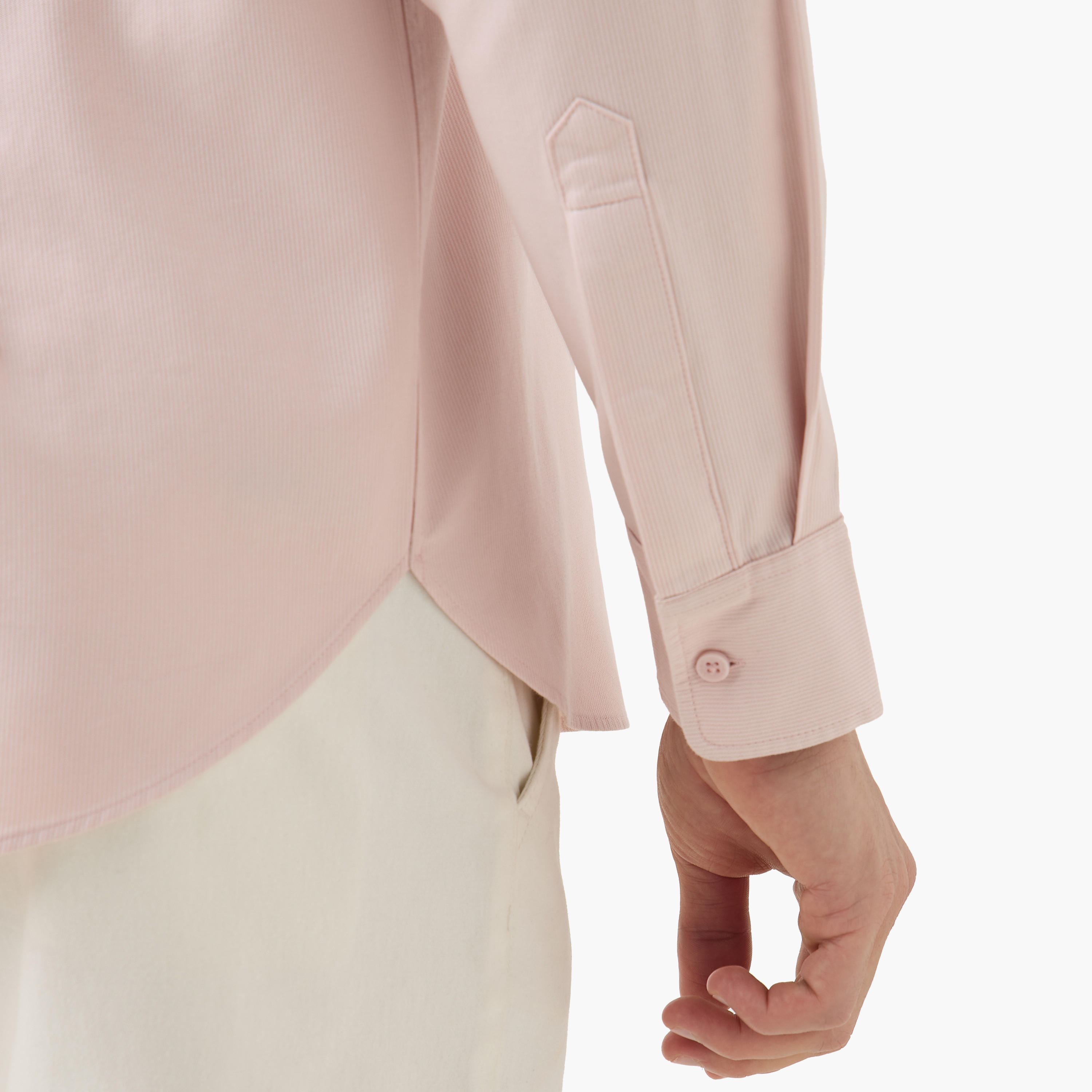Regular Fit Mandarin Collar Shirt with Long Sleeves-men-clothing-shirts-image-5