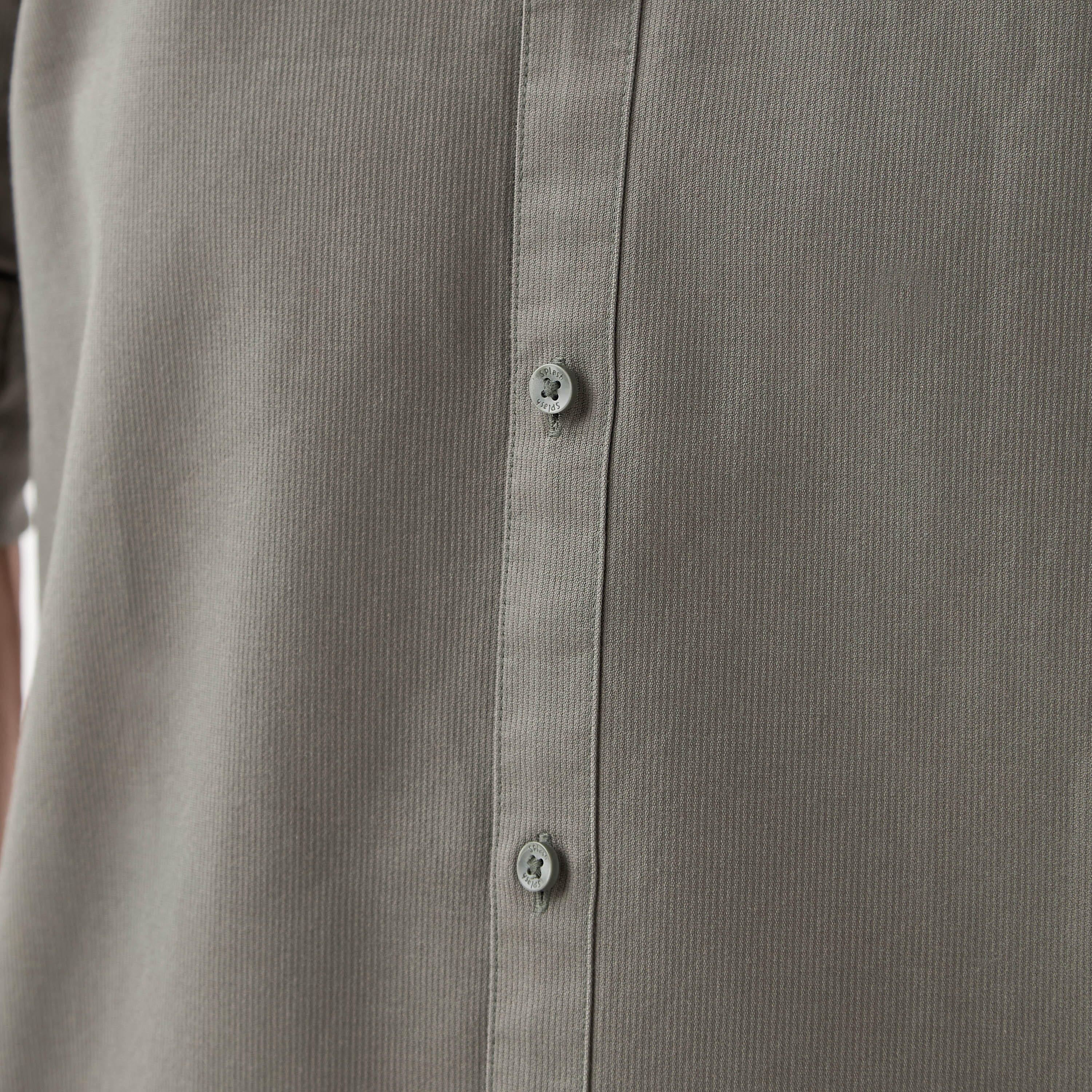 Regular Fit Mandarin Collar Shirt with Long Sleeves-men-clothing-shirts-image-6