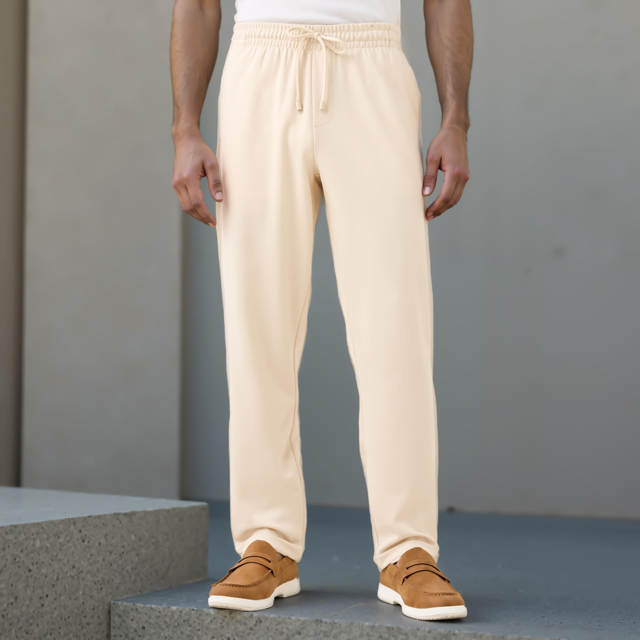 Slim Fit Pique Flexi Waist Pants with Pockets-men-clothing-bottoms-joggers-image-1