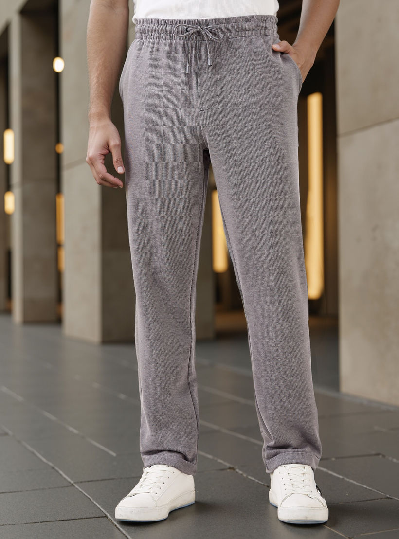 Slim Fit Pique Flexi Waist Pants with Pockets-men-clothing-bottoms-joggers-image-1