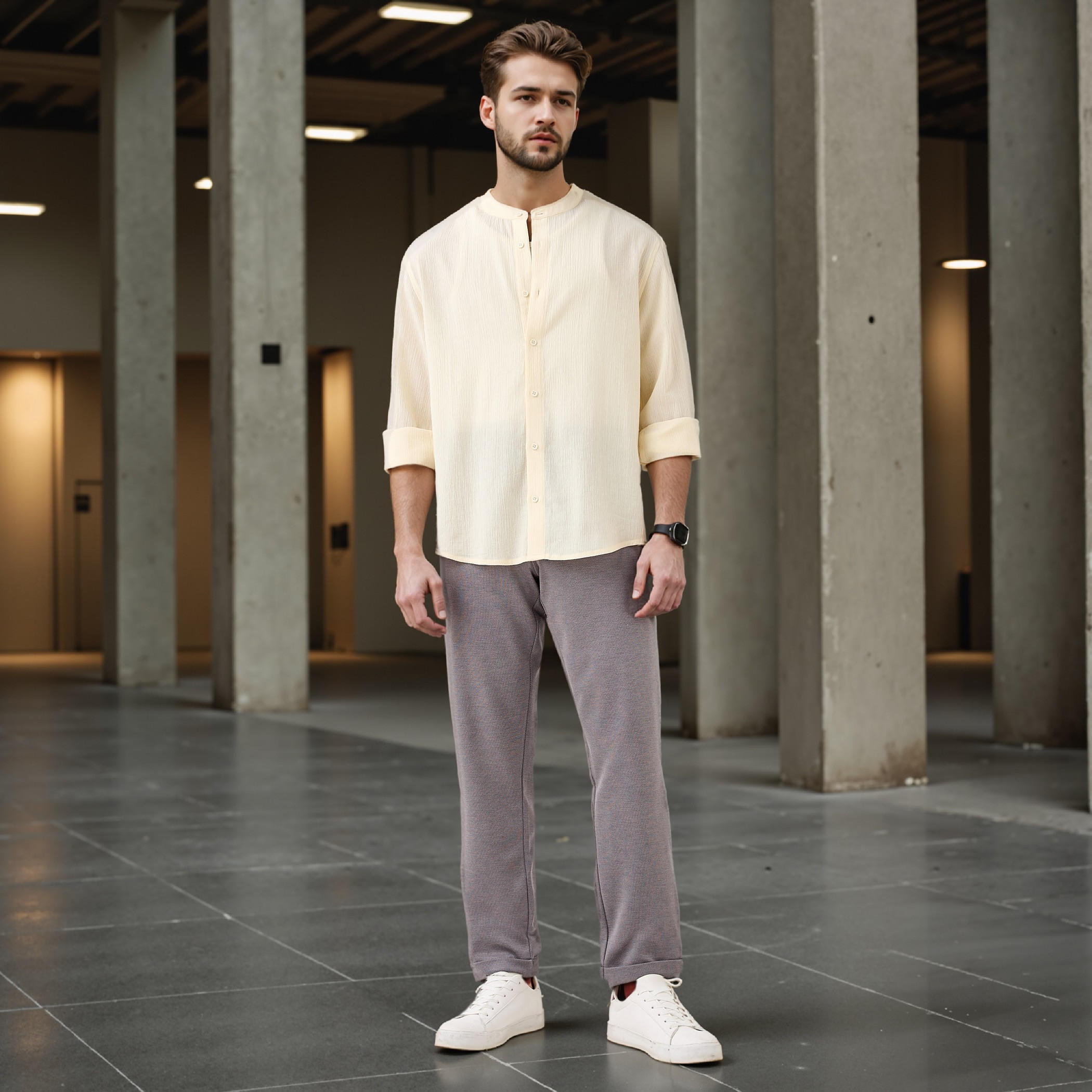 Slim Fit Pique Flexi Waist Pants with Pockets-men-clothing-bottoms-joggers-image-2