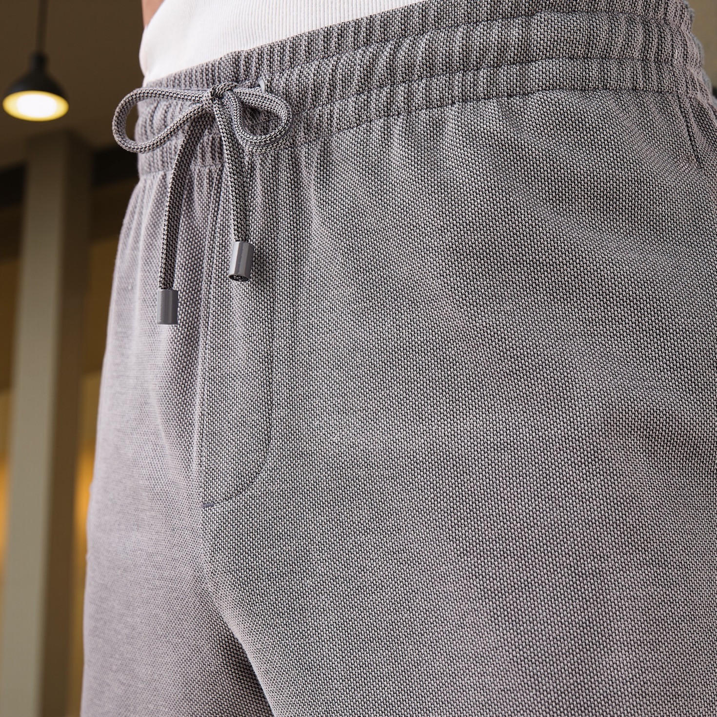 Slim Fit Pique Flexi Waist Pants with Pockets-men-clothing-bottoms-joggers-image-6