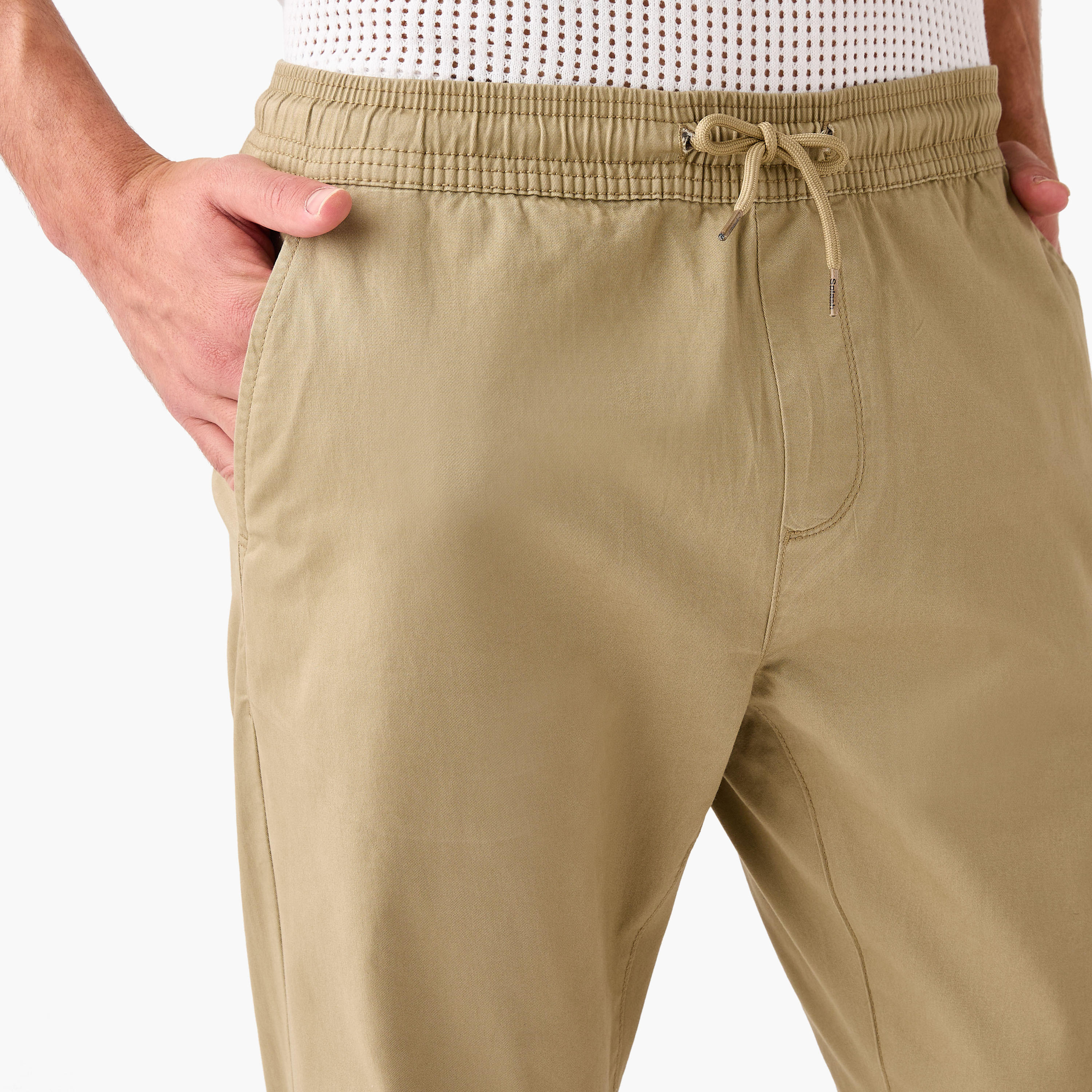 Slim Fit Flexi Waist Joggers with Pockets-men-clothing-bottoms-joggers-image-4