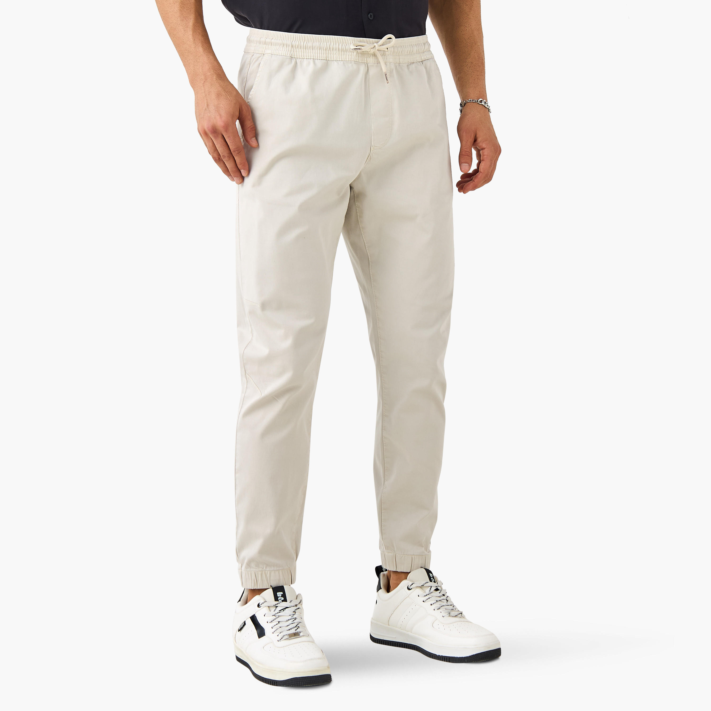 Slim Fit Flexi Waist Joggers with Pockets-men-clothing-bottoms-joggers-image-1