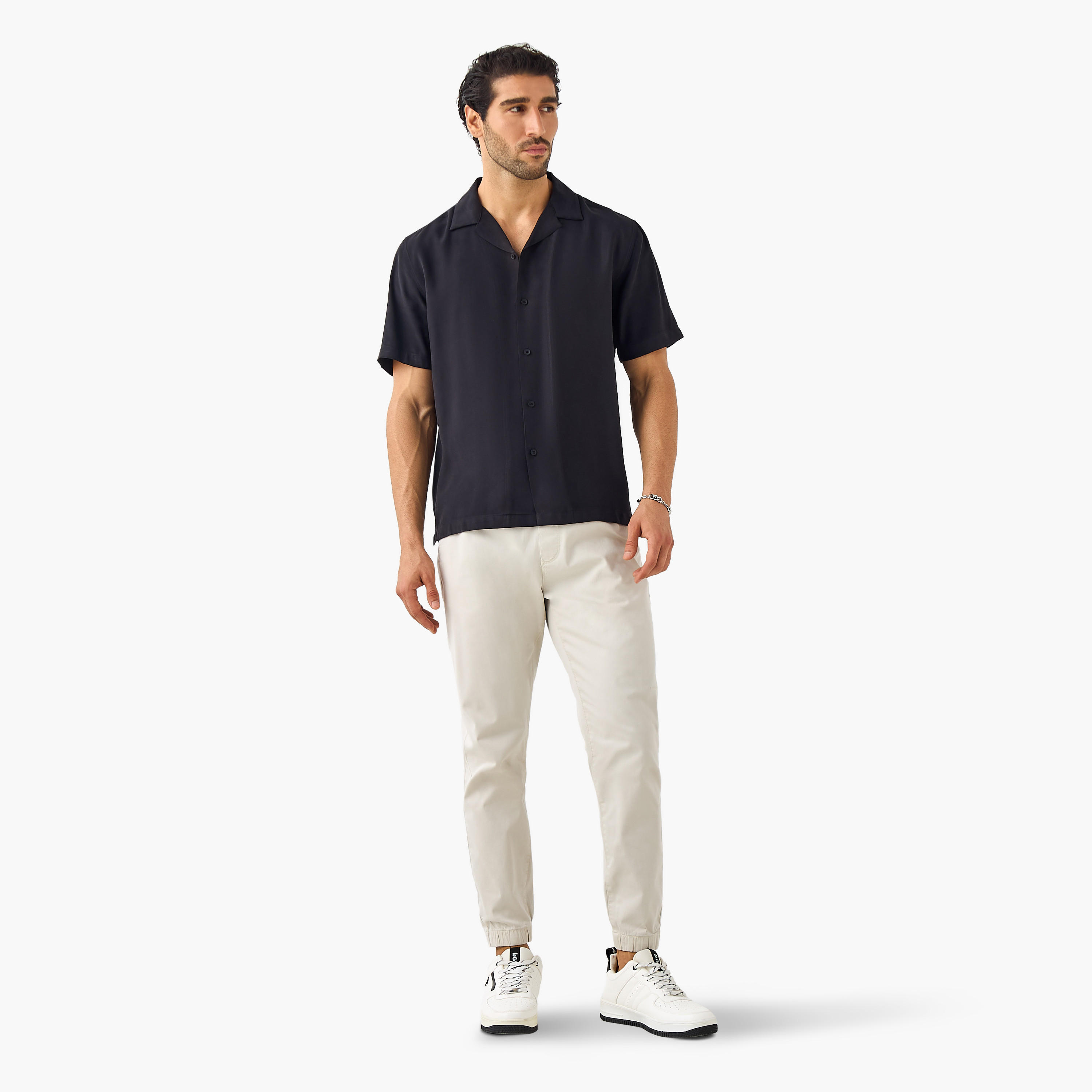 Slim Fit Flexi Waist Joggers with Pockets-men-clothing-bottoms-joggers-image-2