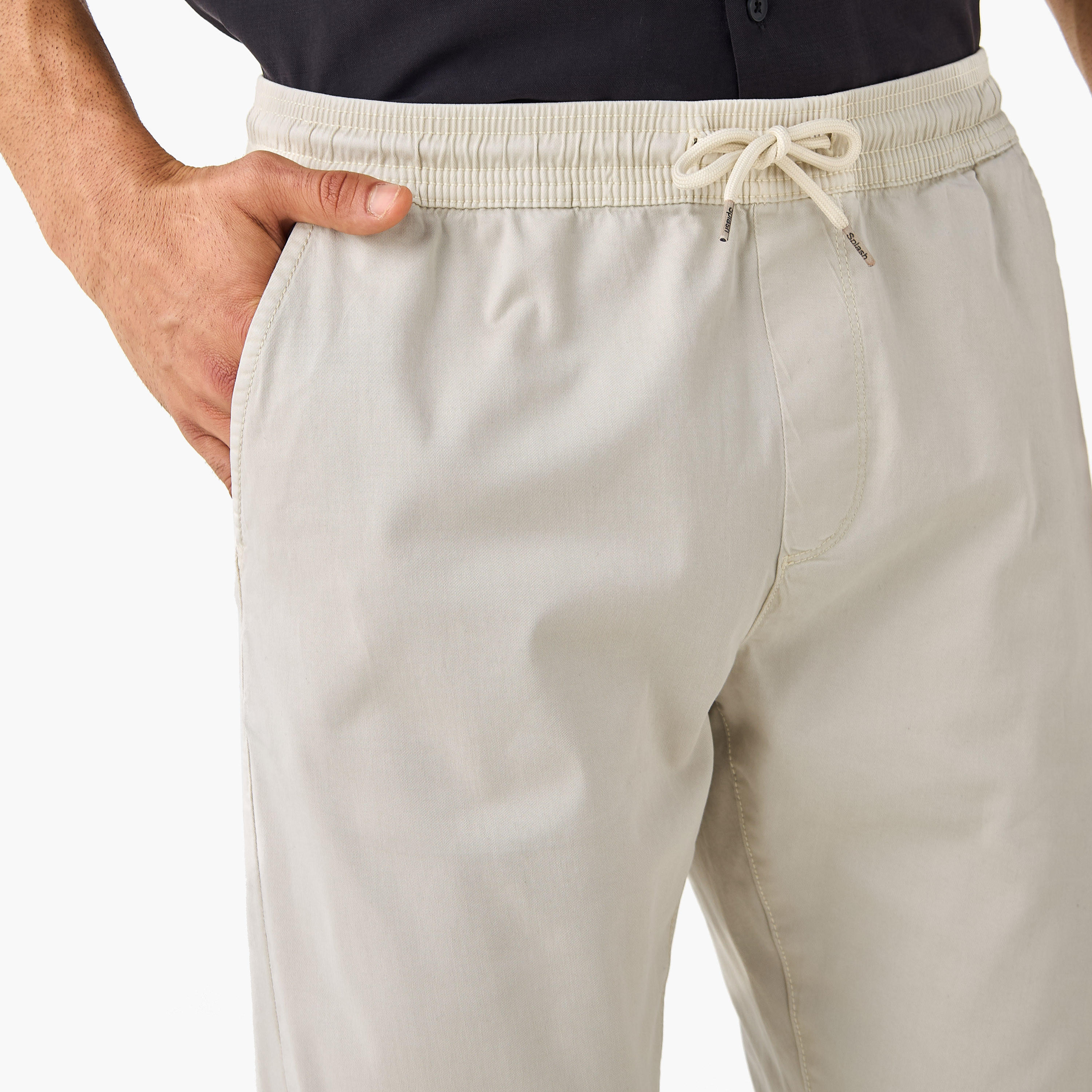 Slim Fit Flexi Waist Joggers with Pockets-men-clothing-bottoms-joggers-image-4
