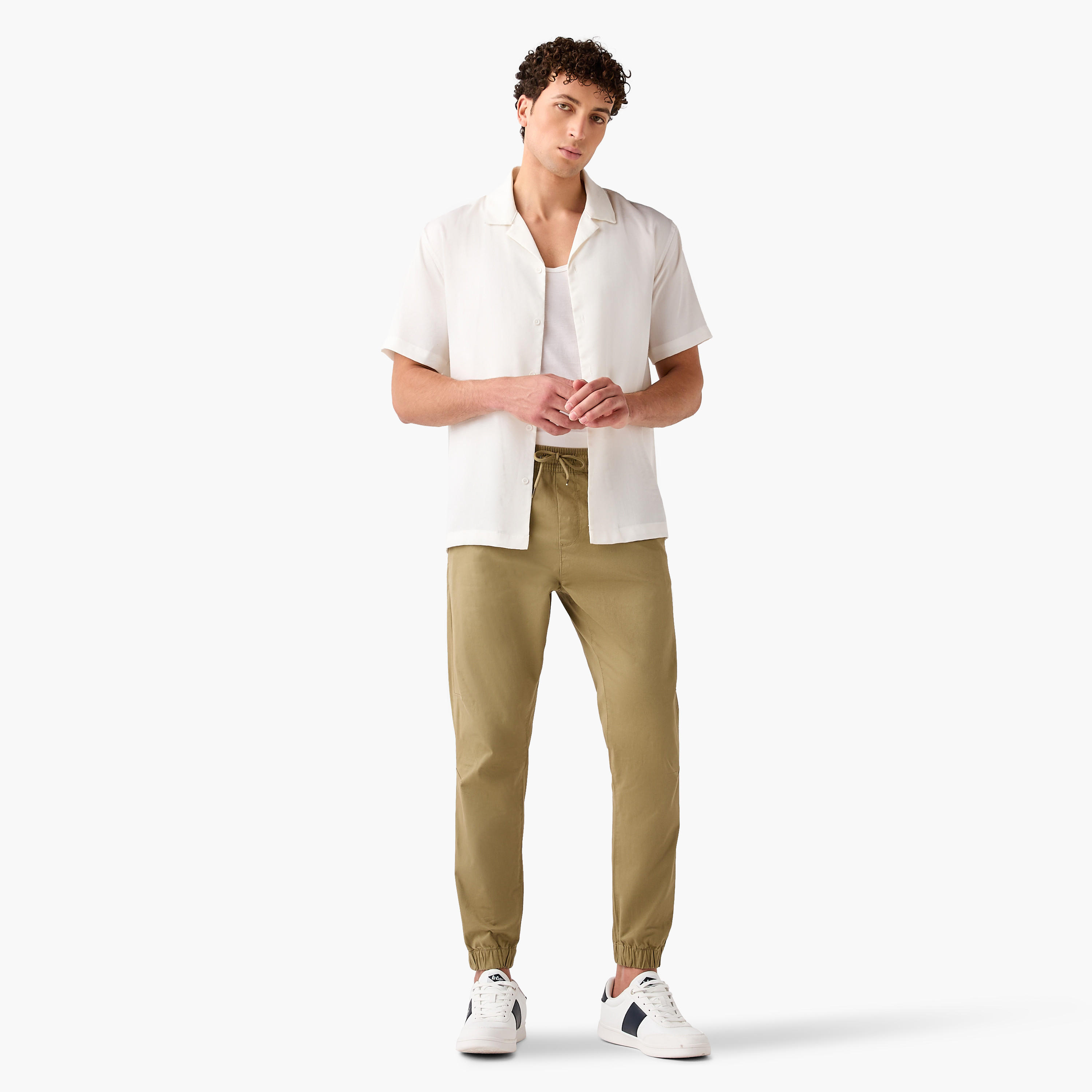 Slim Fit Flexi Waist Joggers with Pockets-men-clothing-bottoms-joggers-image-2