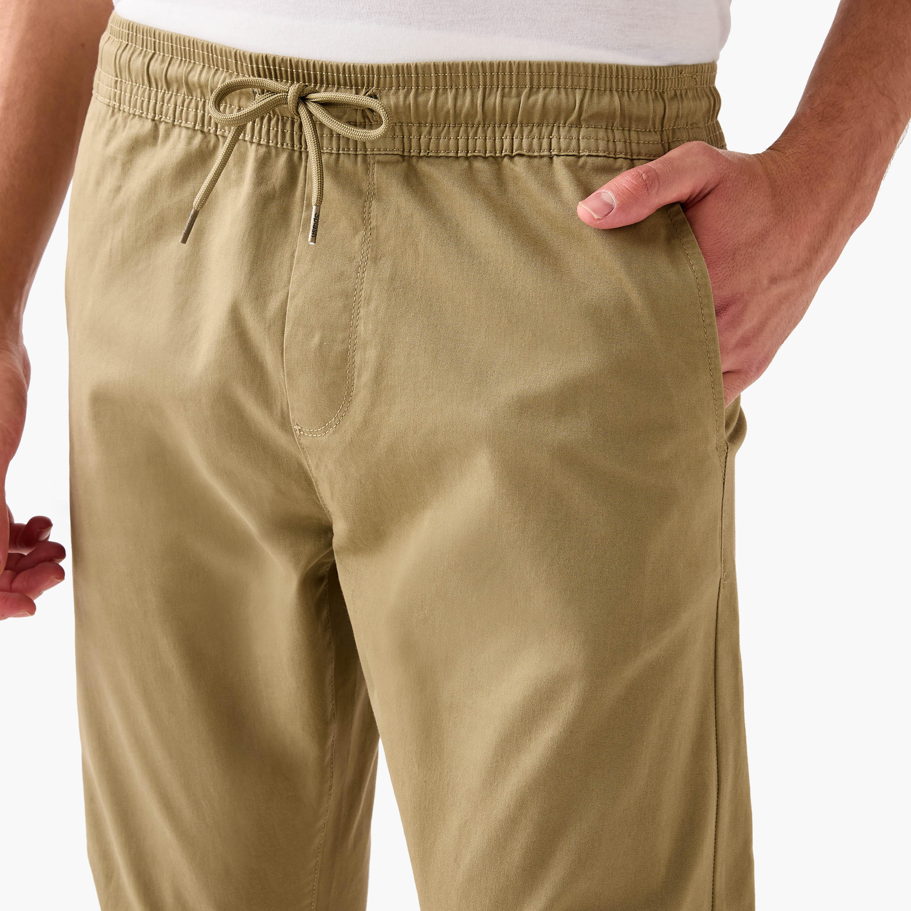 Slim Fit Flexi Waist Joggers with Pockets-men-clothing-bottoms-joggers-image-4