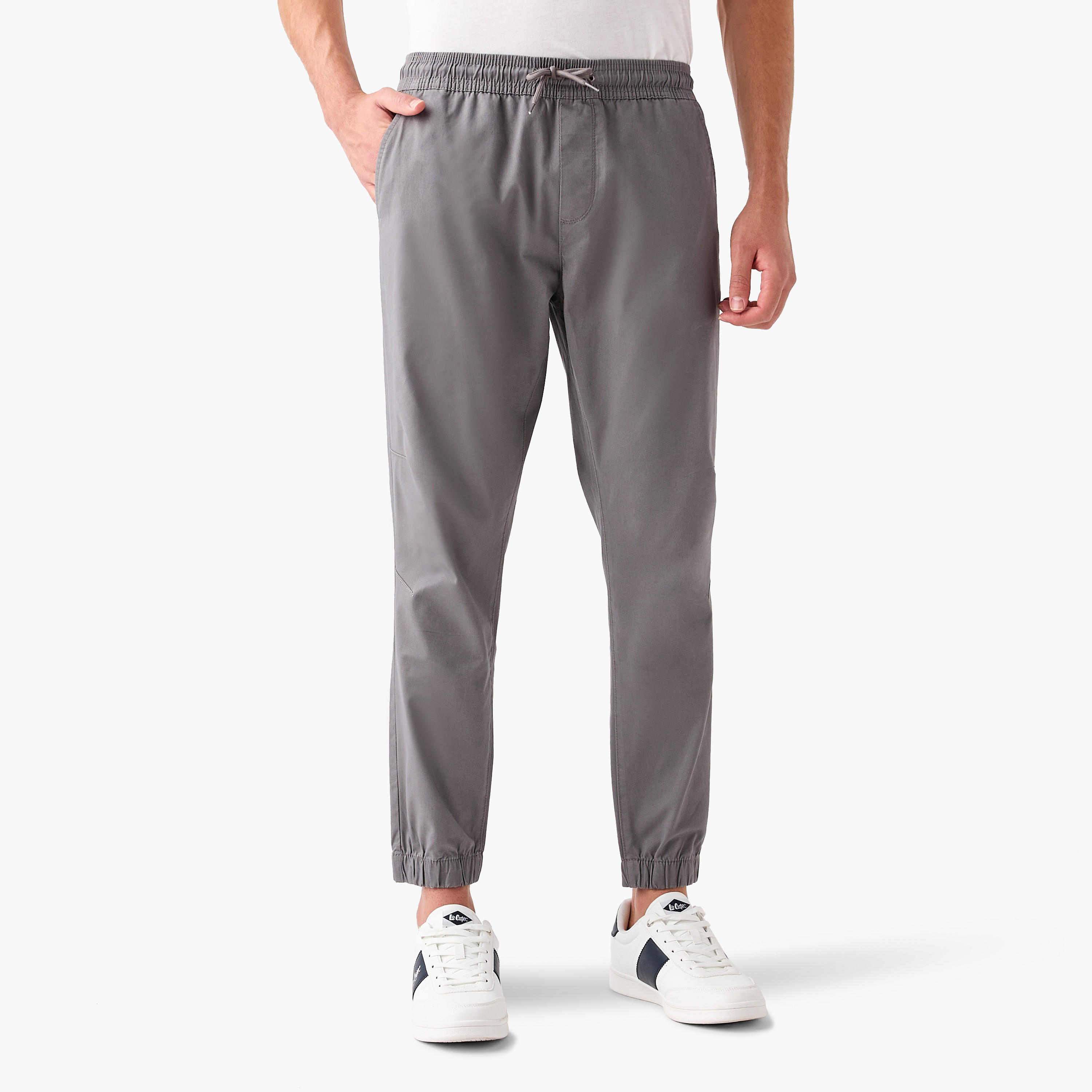 Slim Fit Flexi Waist Joggers with Pockets-men-clothing-bottoms-joggers-image-1
