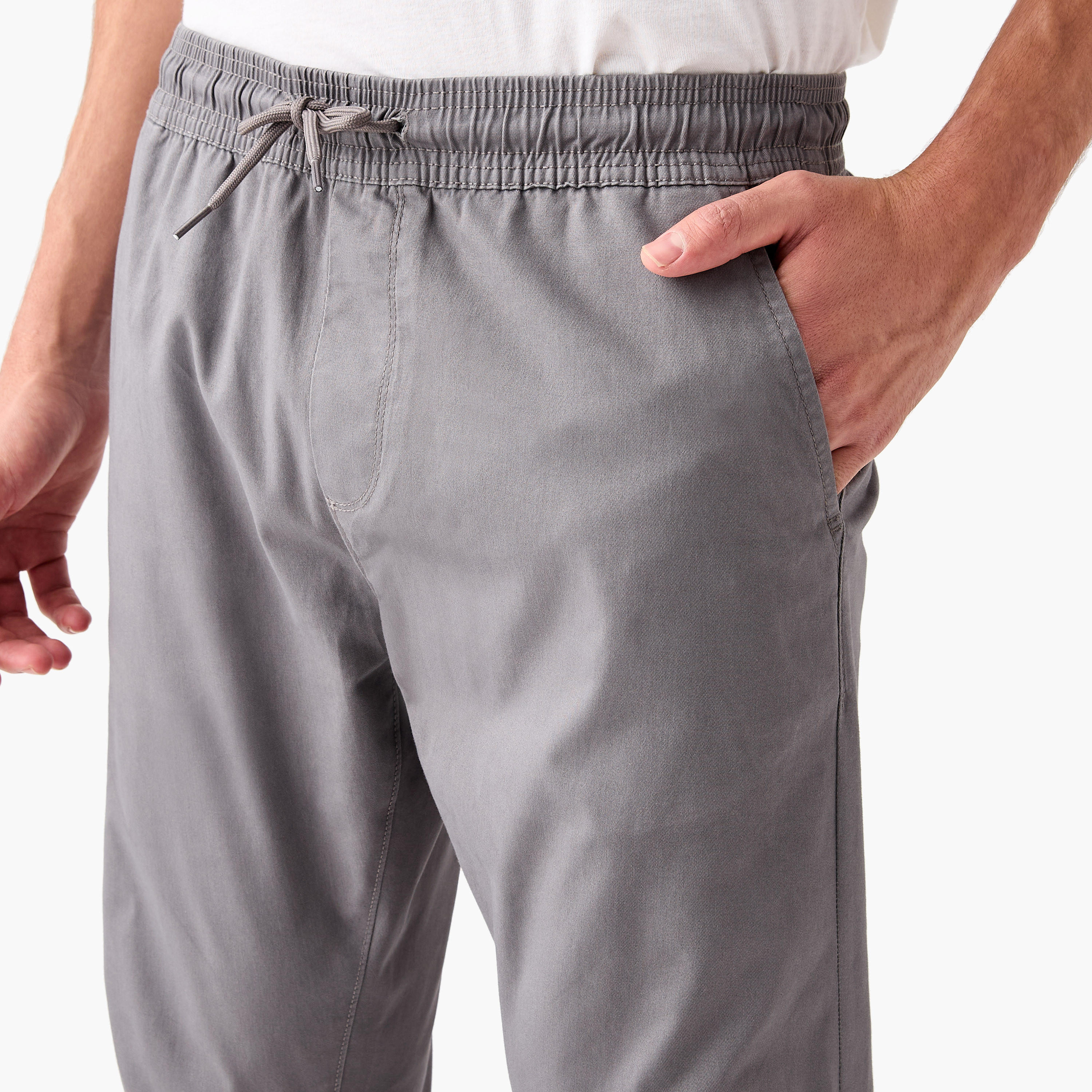 Slim Fit Flexi Waist Joggers with Pockets-men-clothing-bottoms-joggers-image-4