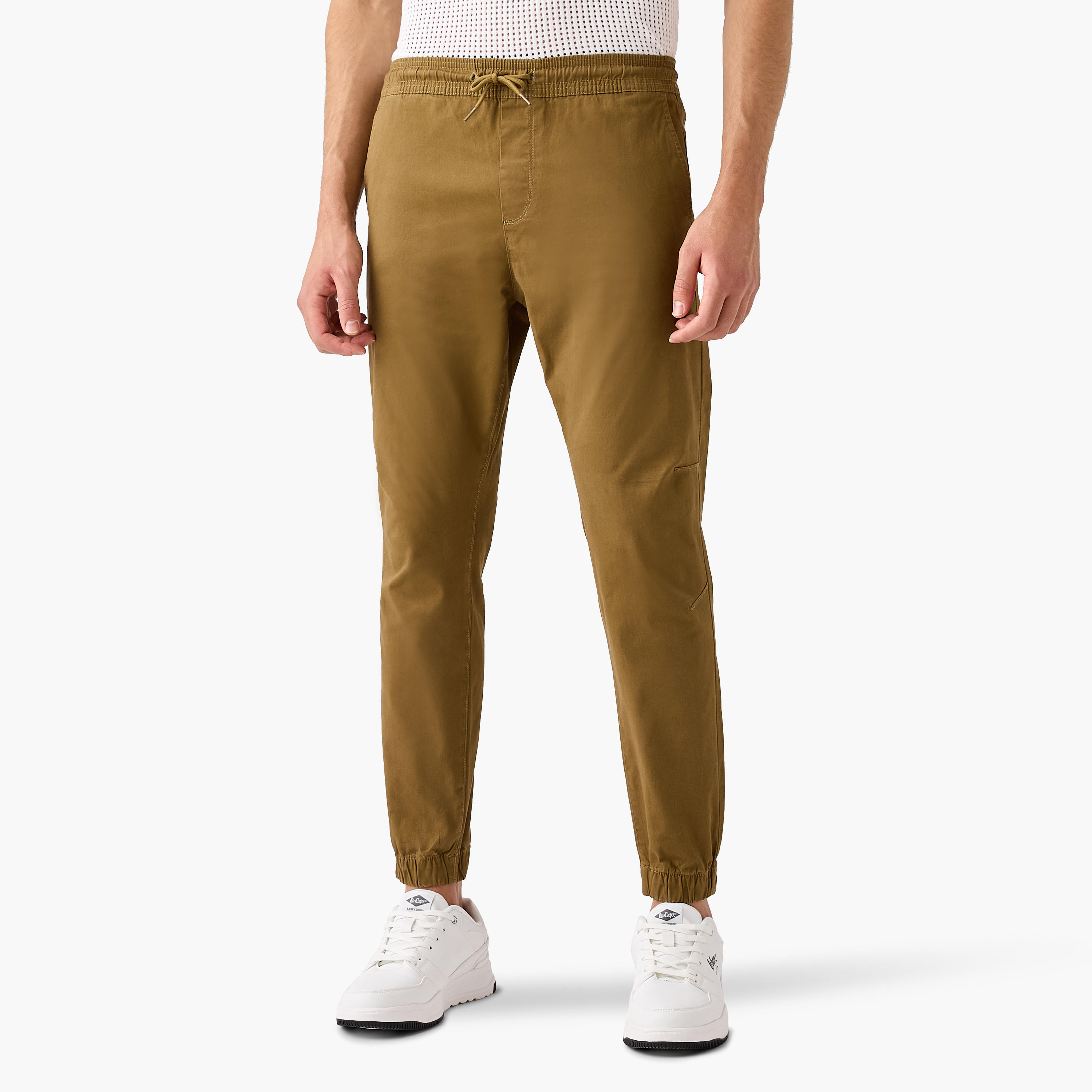 Slim Fit Flexi Waist Joggers with Pockets-men-clothing-bottoms-joggers-image-1