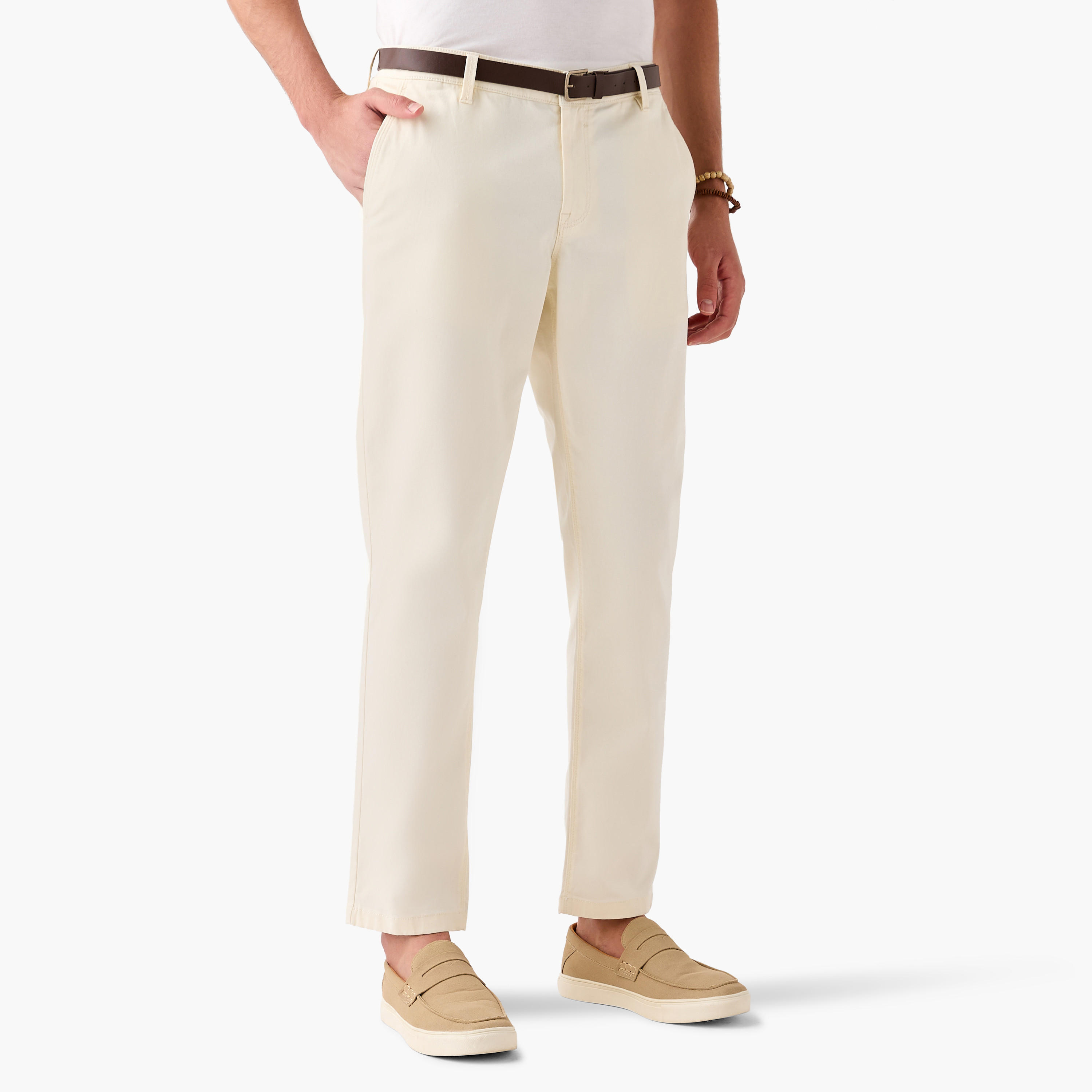 Slim Fit Belted Chinos with Pockets-men-clothing-bottoms-trousersandchinos-chinos-image-1