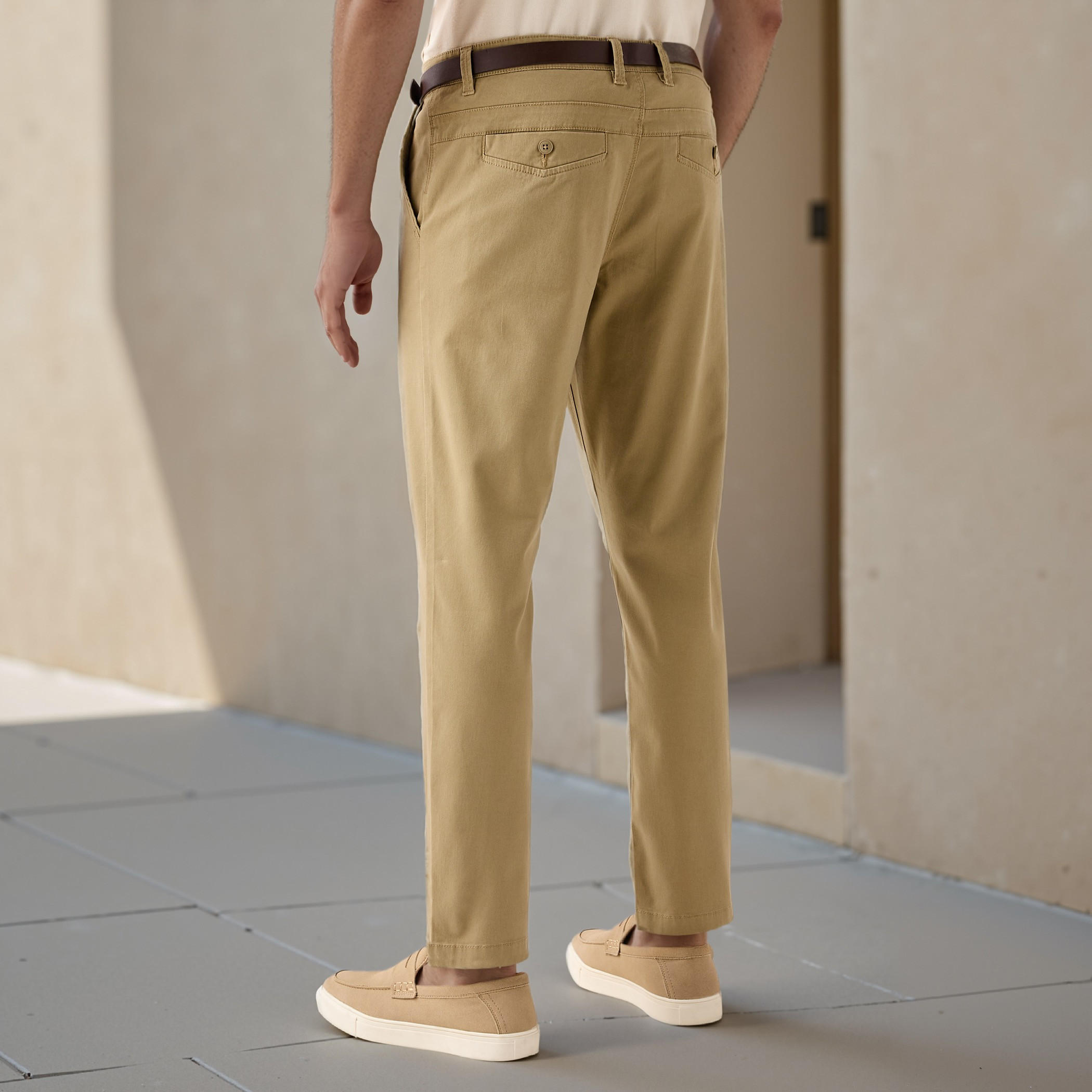 Slim Fit Belted Chinos with Pockets-men-clothing-bottoms-trousersandchinos-chinos-image-3