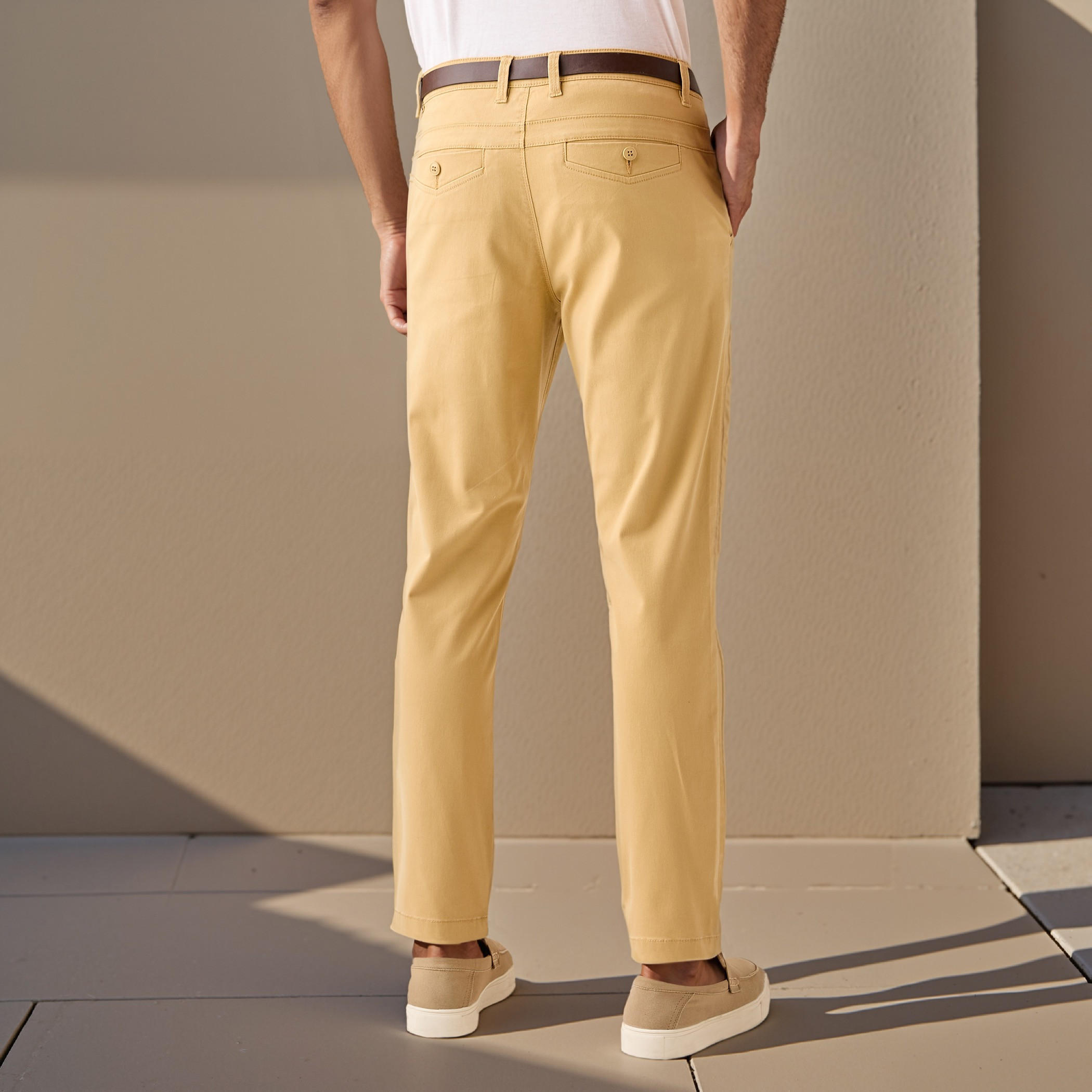 Slim Fit Belted Chinos with Pockets-men-clothing-bottoms-trousersandchinos-chinos-image-3