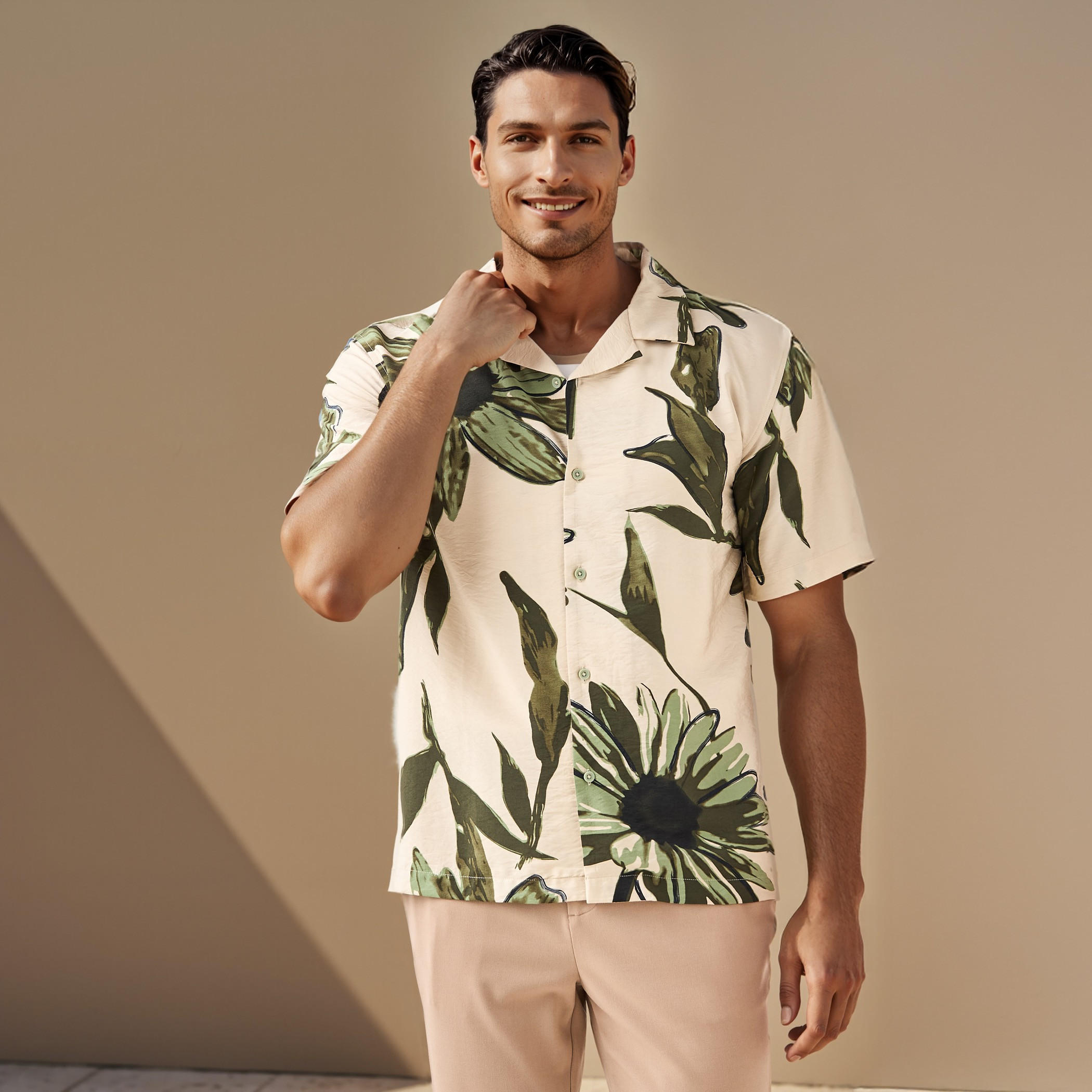 Regular Fit Floral Print Collared Resort Shirt-men-clothing-shirts-image-1
