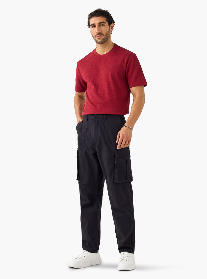 Regular Fit Twill Cargo Pants with Pockets-men-clothing-bottoms-trousersandchinos-trousers-image-2
