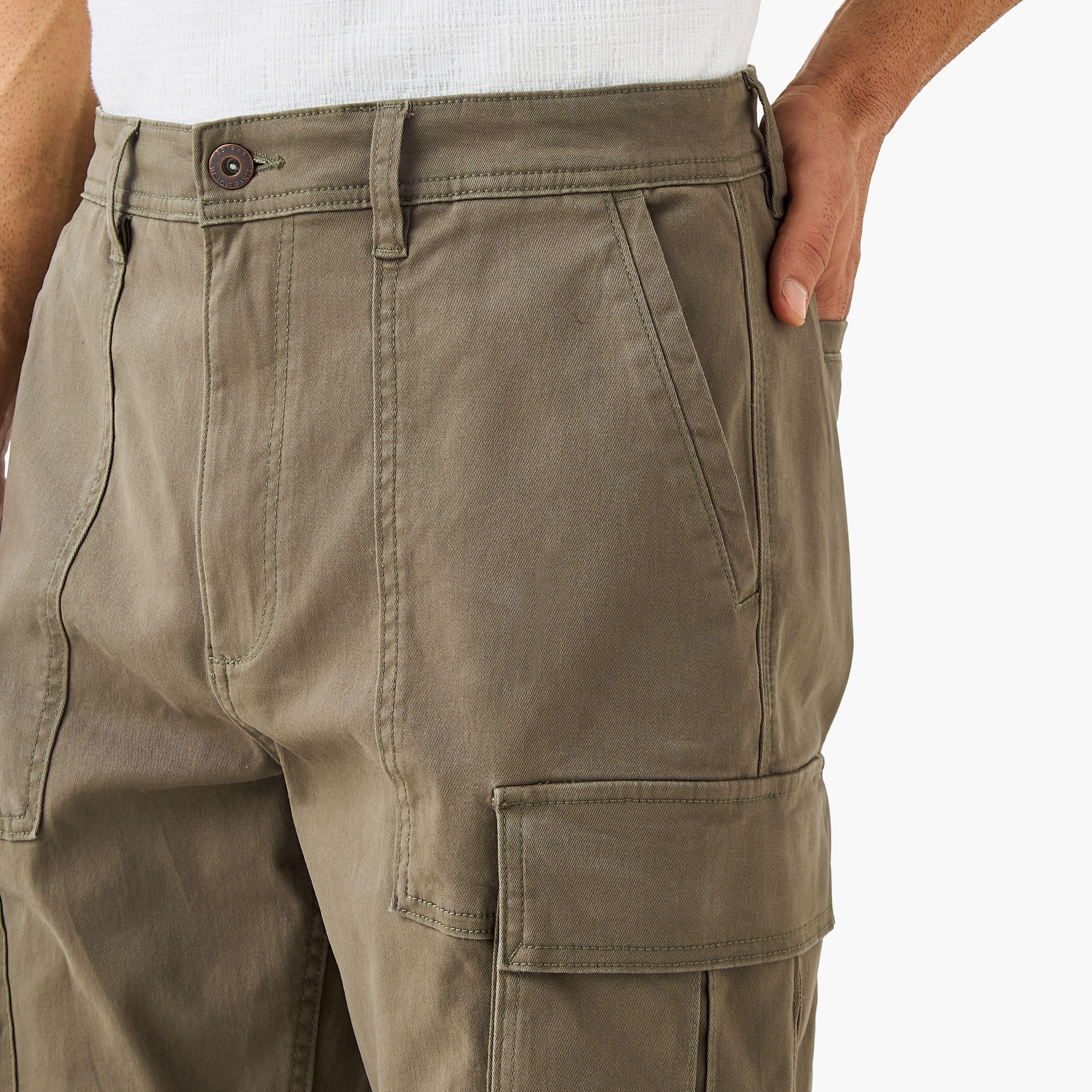 Regular Fit Twill Cargo Pants with Pockets-men-clothing-bottoms-trousersandchinos-trousers-image-4