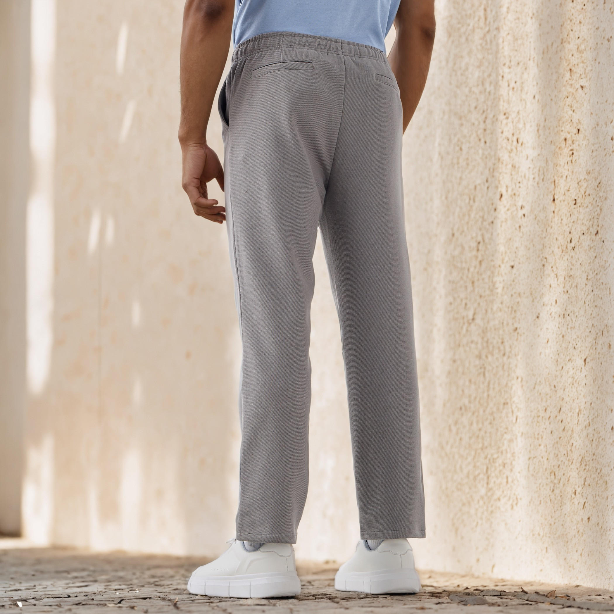 Regular Fit Flexi Waist Pants with Pockets-men-clothing-bottoms-trousersandchinos-trousers-image-3