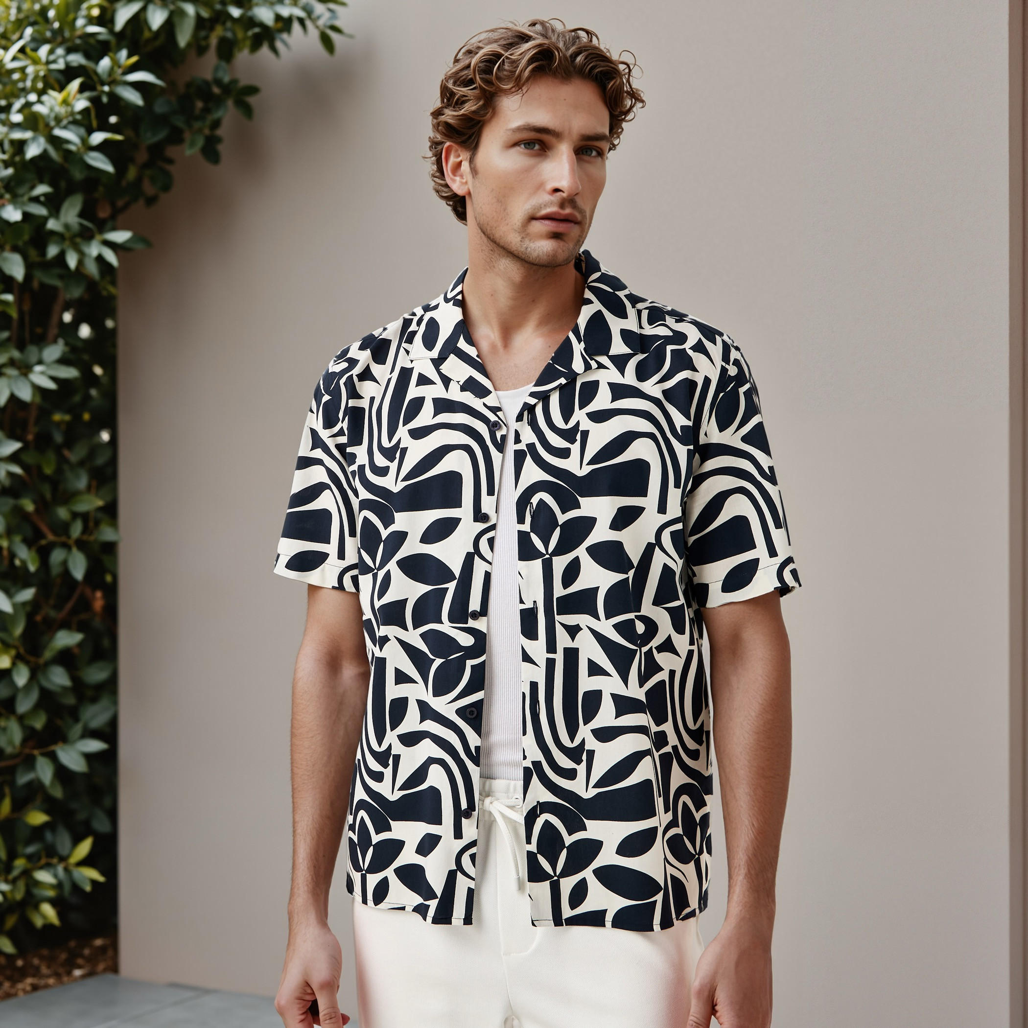 Regular Fit Printed Collared Resort Shirt-men-clothing-shirts-image-1