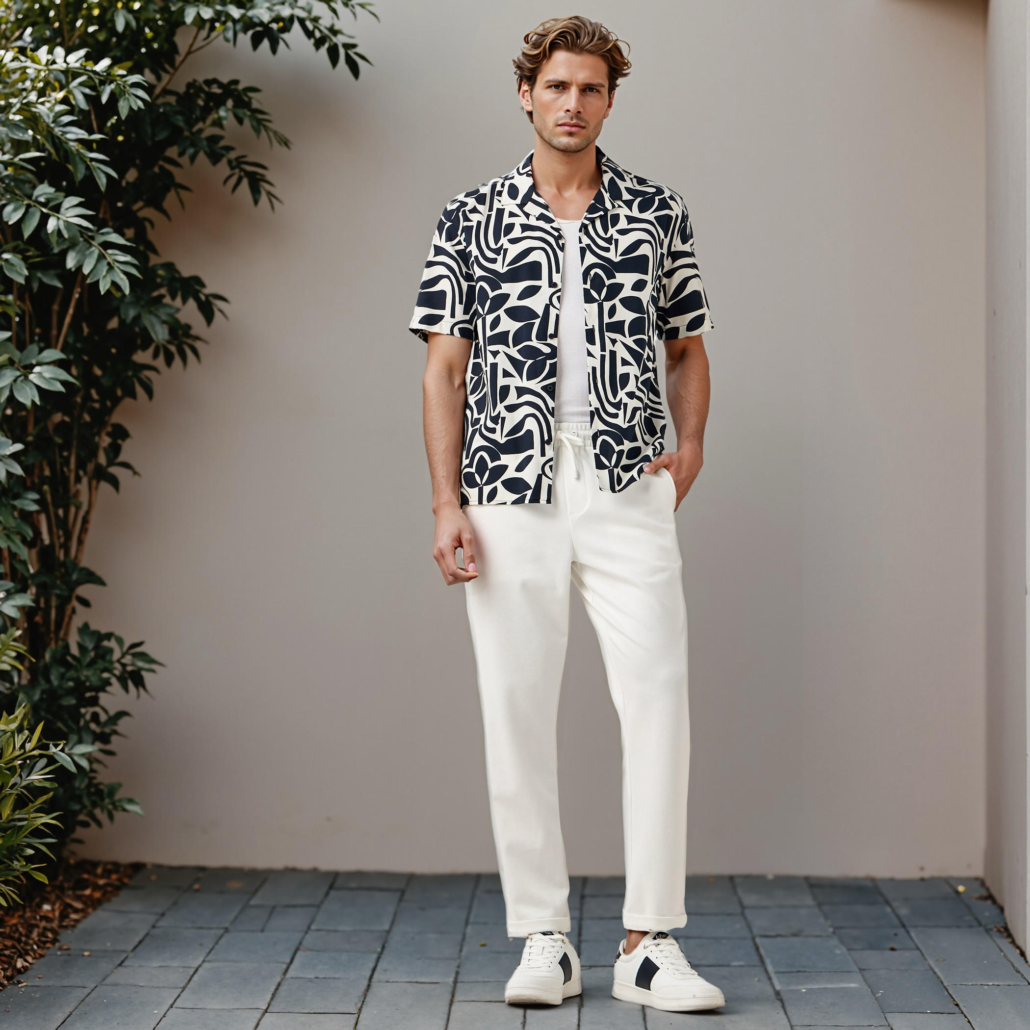Regular Fit Printed Collared Resort Shirt-men-clothing-shirts-image-2