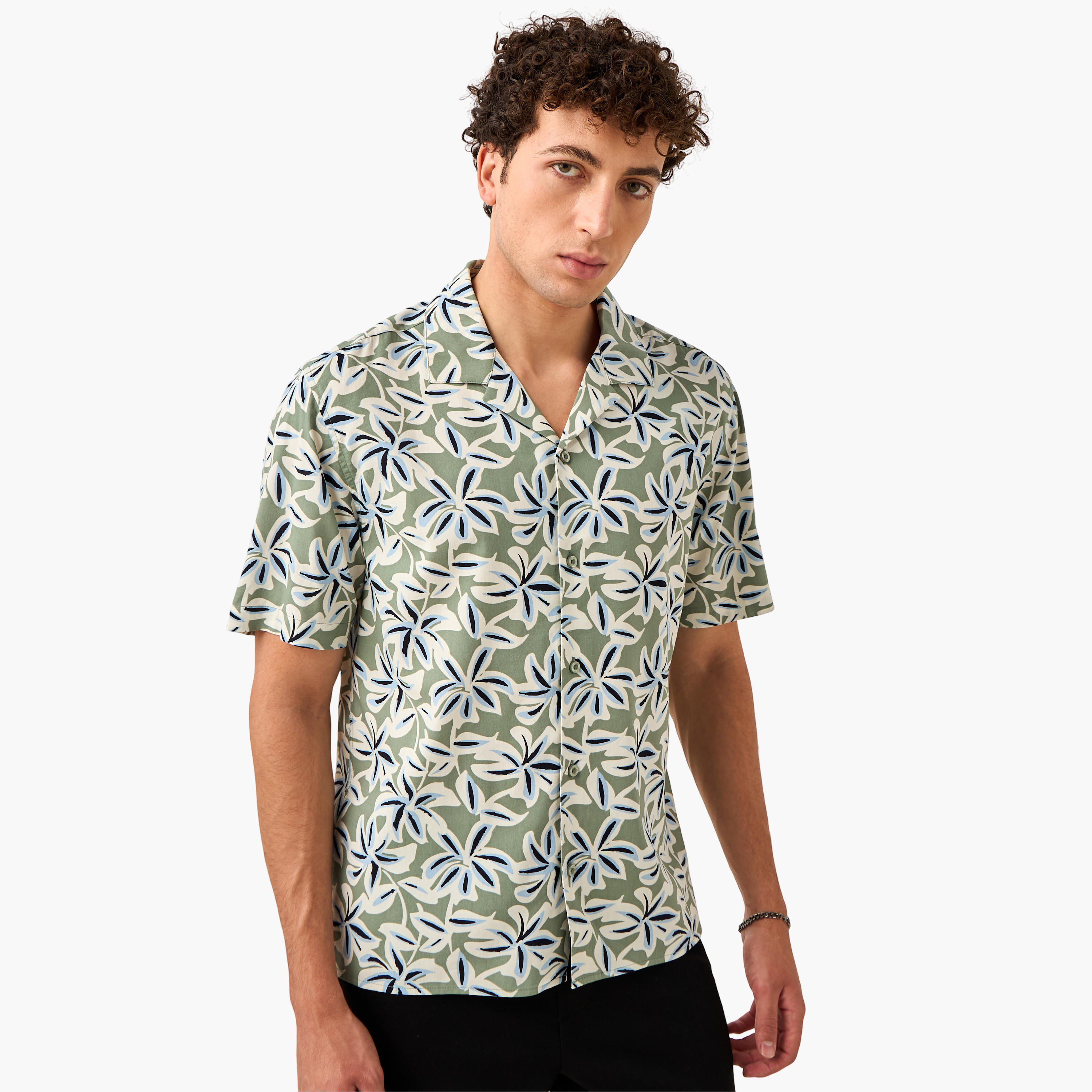 Regular Fit Printed Collared Resort Shirt-men-clothing-shirts-image-1