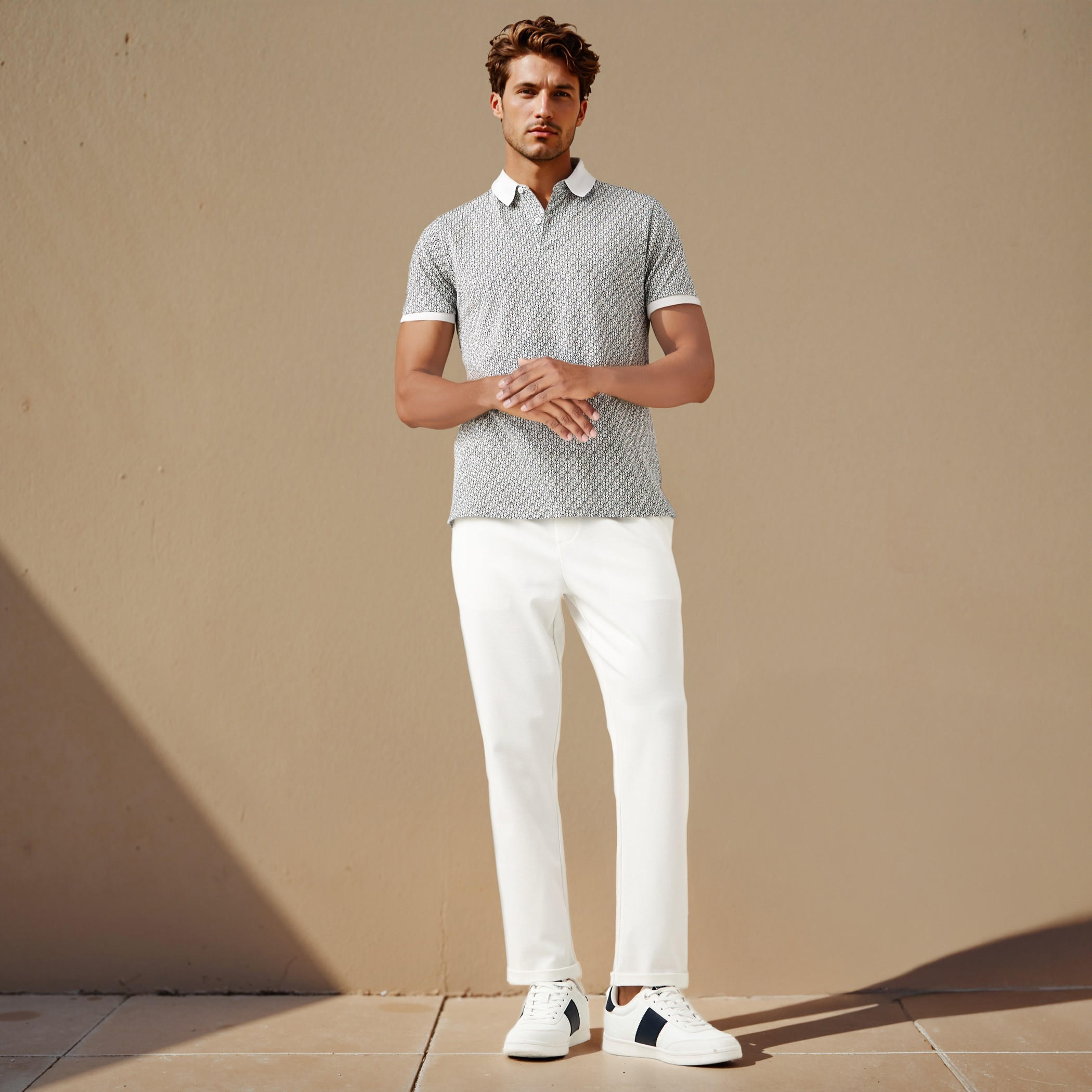 Printed Polo T-shirt with Short Sleeves-men-clothing-tshirtsandpolos-polos-image-2
