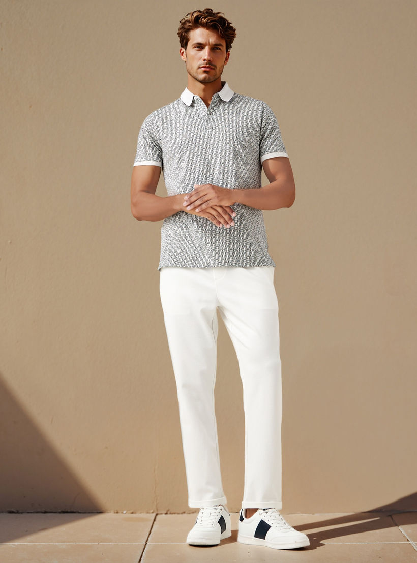 Printed Polo T-shirt with Short Sleeves-men-clothing-tshirtsandpolos-polos-image-2