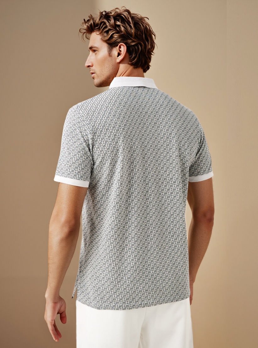 Printed Polo T-shirt with Short Sleeves-men-clothing-tshirtsandpolos-polos-image-3