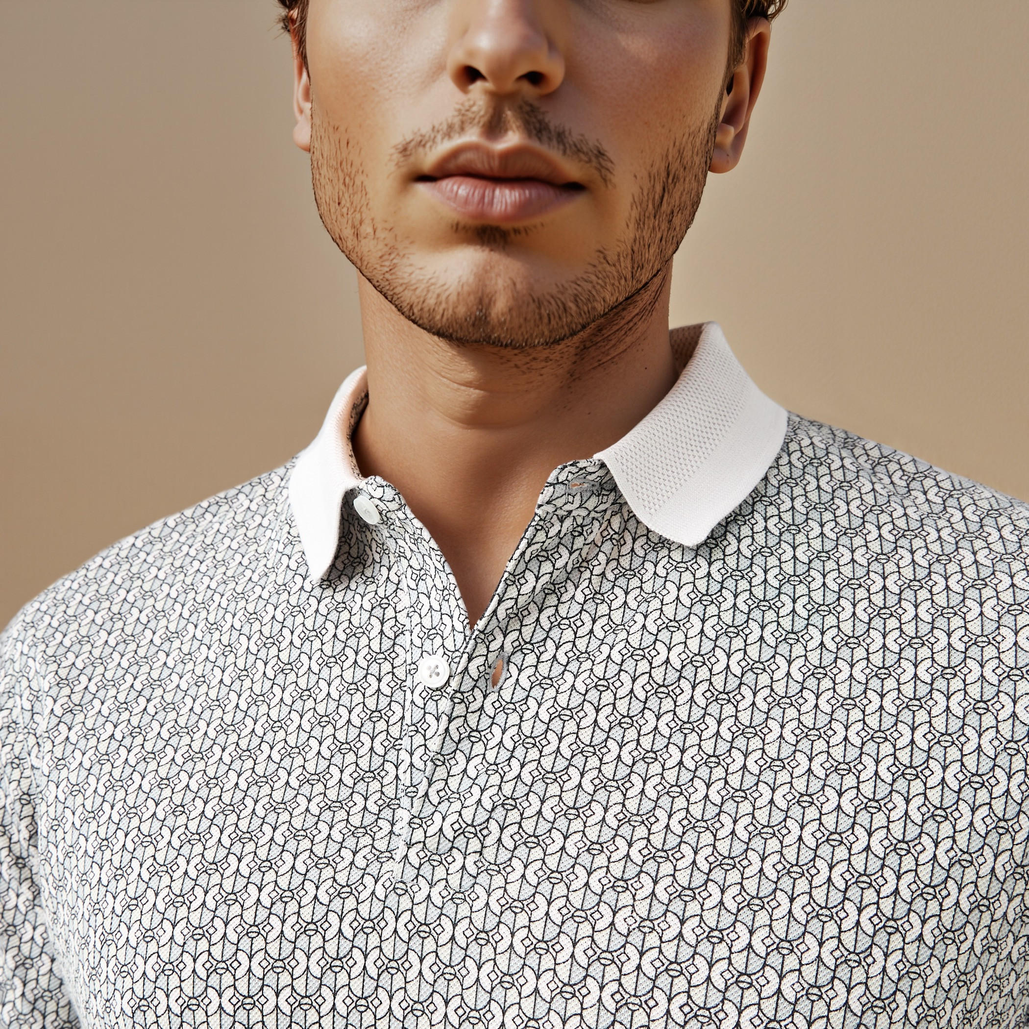 Printed Polo T-shirt with Short Sleeves-men-clothing-tshirtsandpolos-polos-image-4