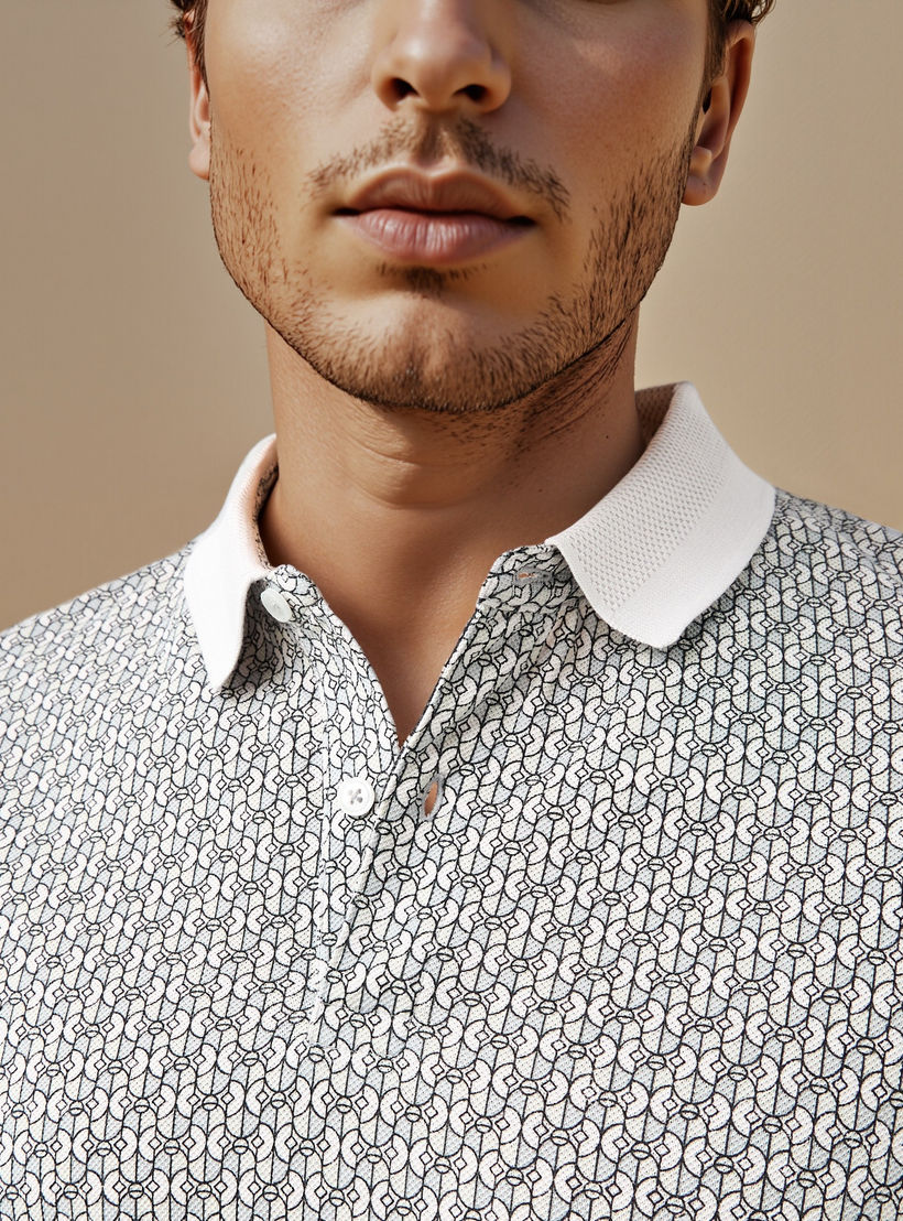 Printed Polo T-shirt with Short Sleeves-men-clothing-tshirtsandpolos-polos-image-4