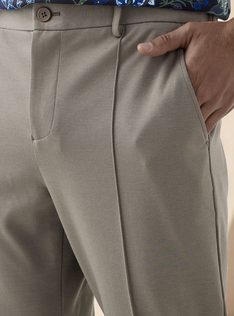 Regular Fit Pants with Flexi Waist and Pockets-men-clothing-bottoms-trousersandchinos-trousers-image-4