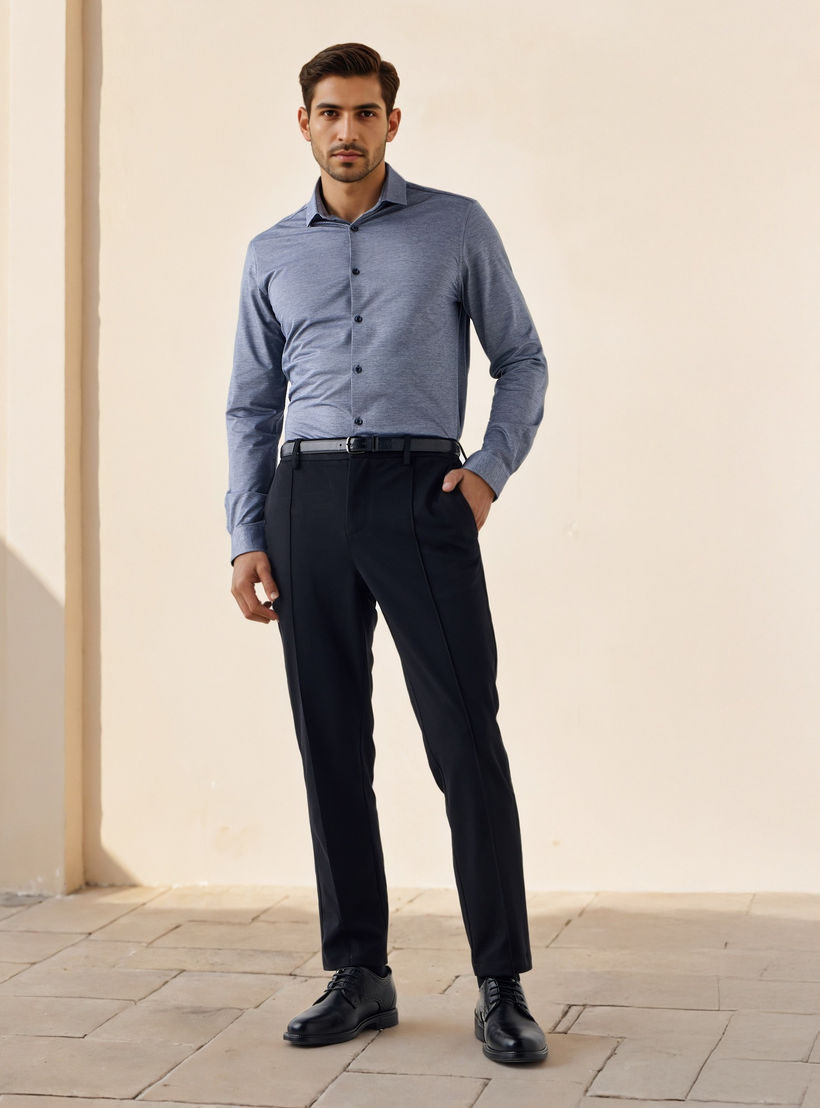 Regular Fit Pants with Flexi Waist and Pockets-men-clothing-bottoms-trousersandchinos-trousers-image-2