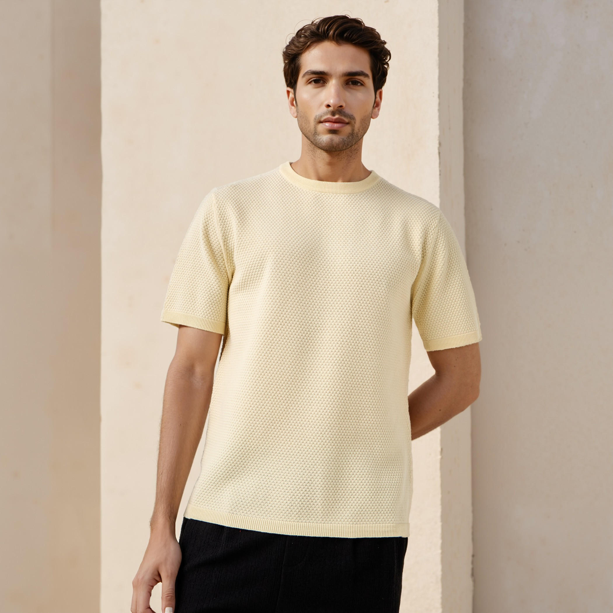 Textured Crew Neck T-shirt-men-clothing-tshirtsandpolos-tshirts-image-1