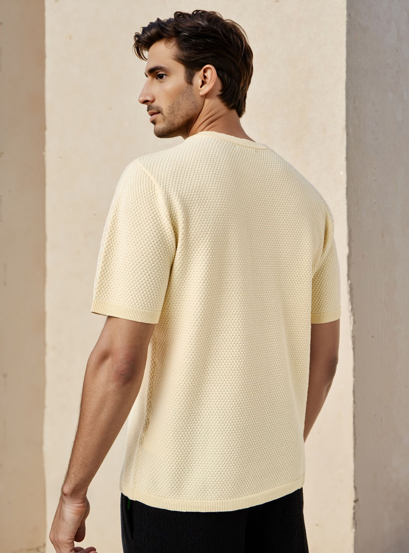 تيشيرت بارز الملمس بياقة ضيقة-men-clothing-tshirtsandpolos-tshirts-image-3