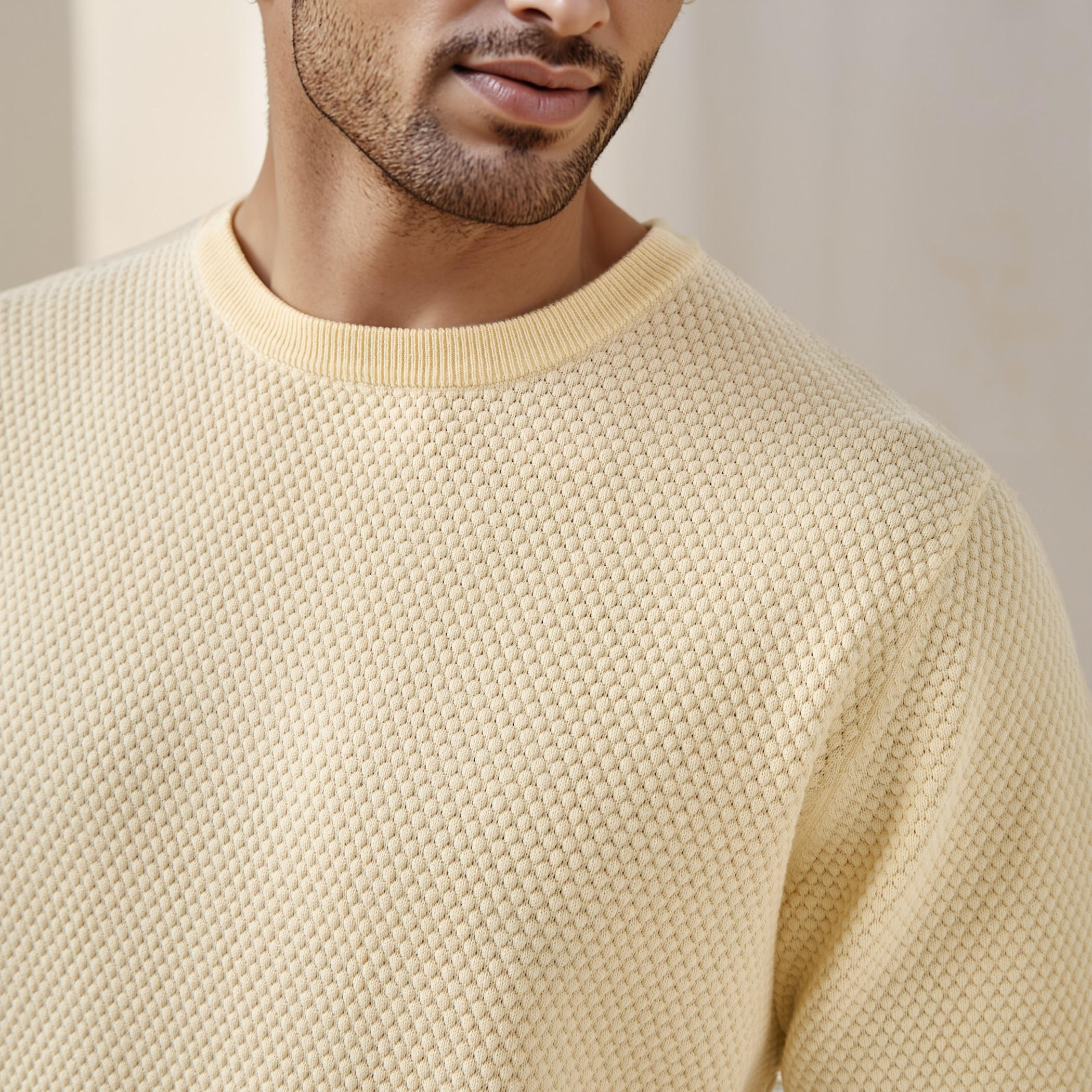 تيشيرت بارز الملمس بياقة ضيقة-men-clothing-tshirtsandpolos-tshirts-image-4