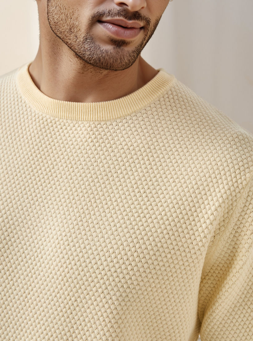 تيشيرت بارز الملمس بياقة ضيقة-men-clothing-tshirtsandpolos-tshirts-image-4