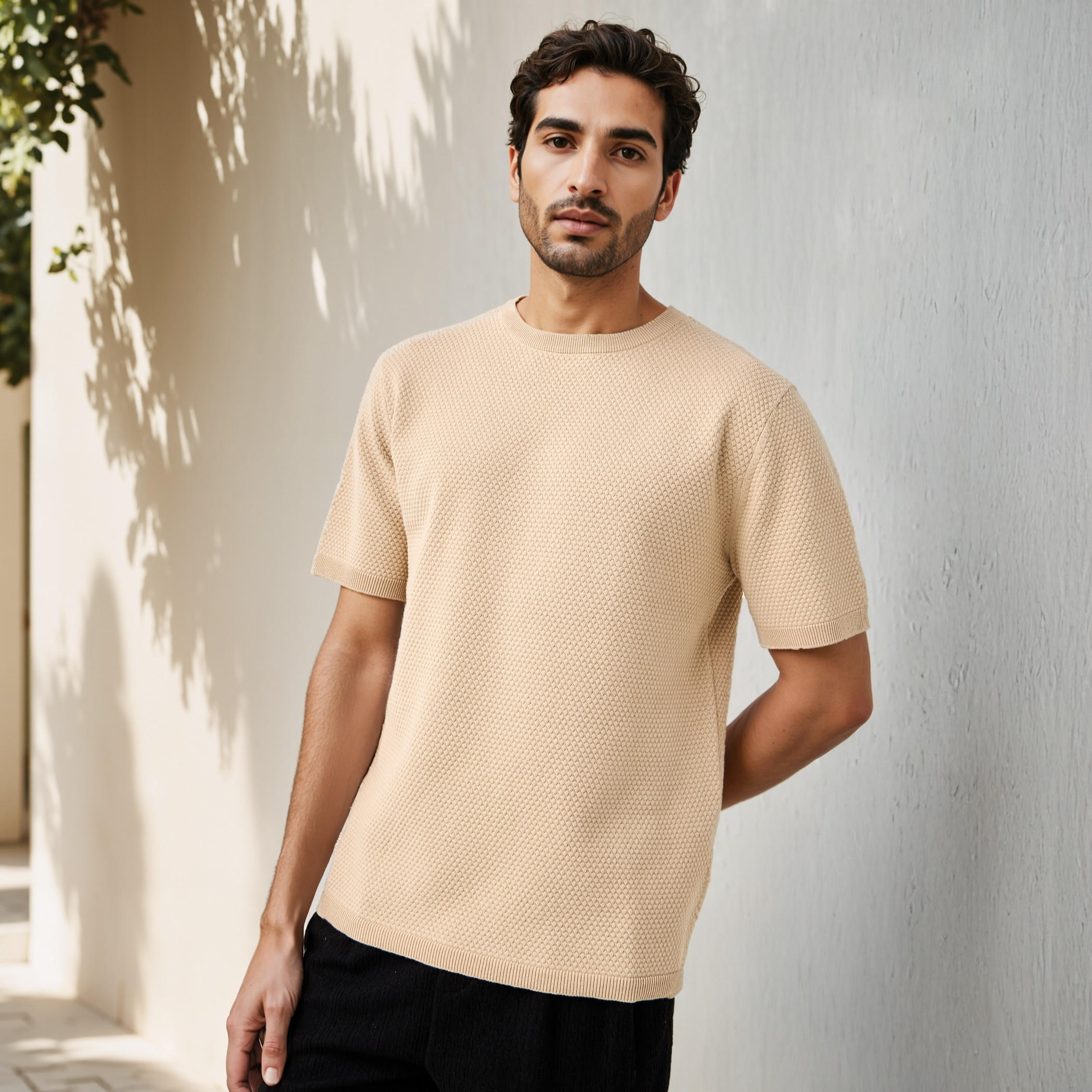 Textured Crew Neck T-shirt-men-clothing-tshirtsandpolos-tshirts-image-1