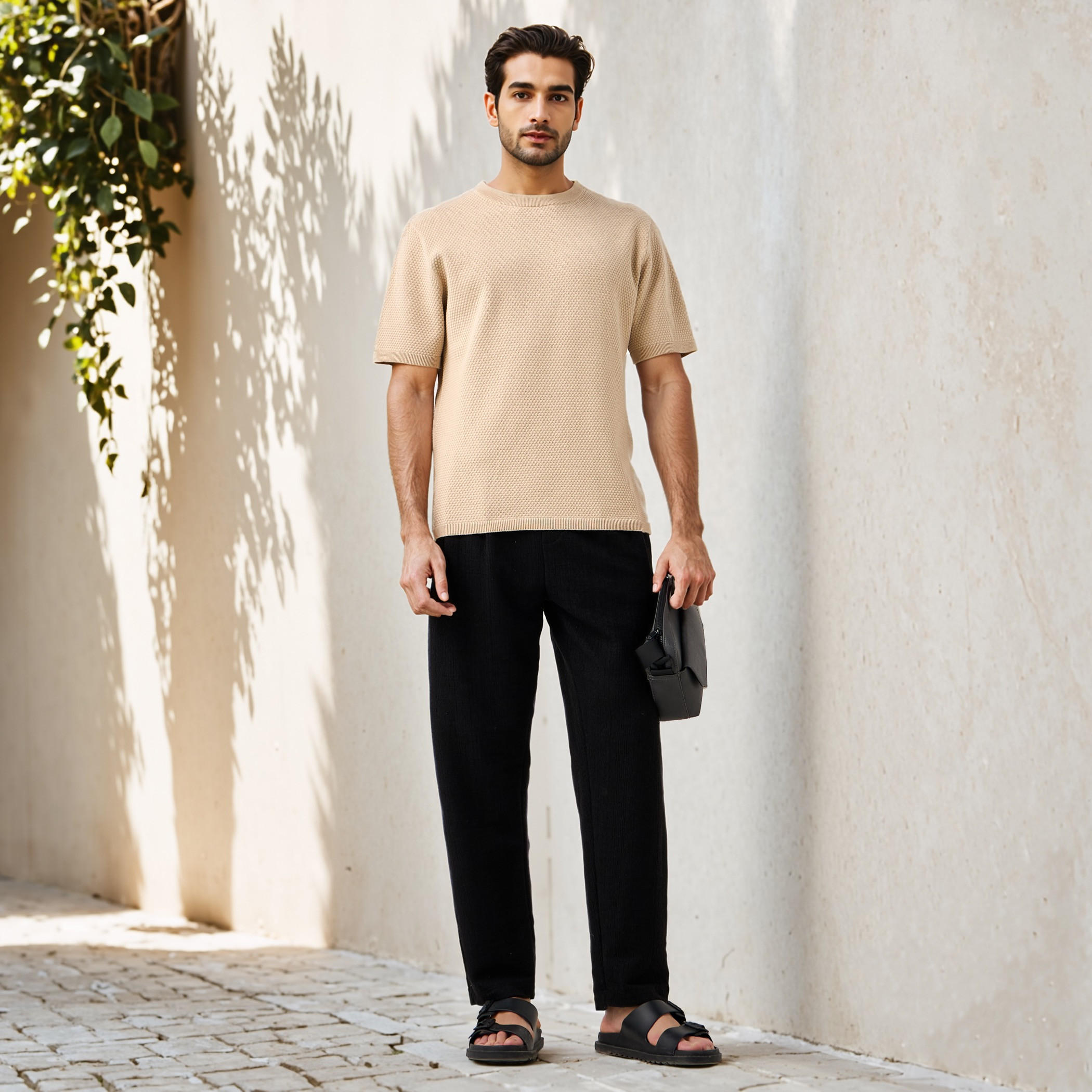 Textured Crew Neck T-shirt-men-clothing-tshirtsandpolos-tshirts-image-2