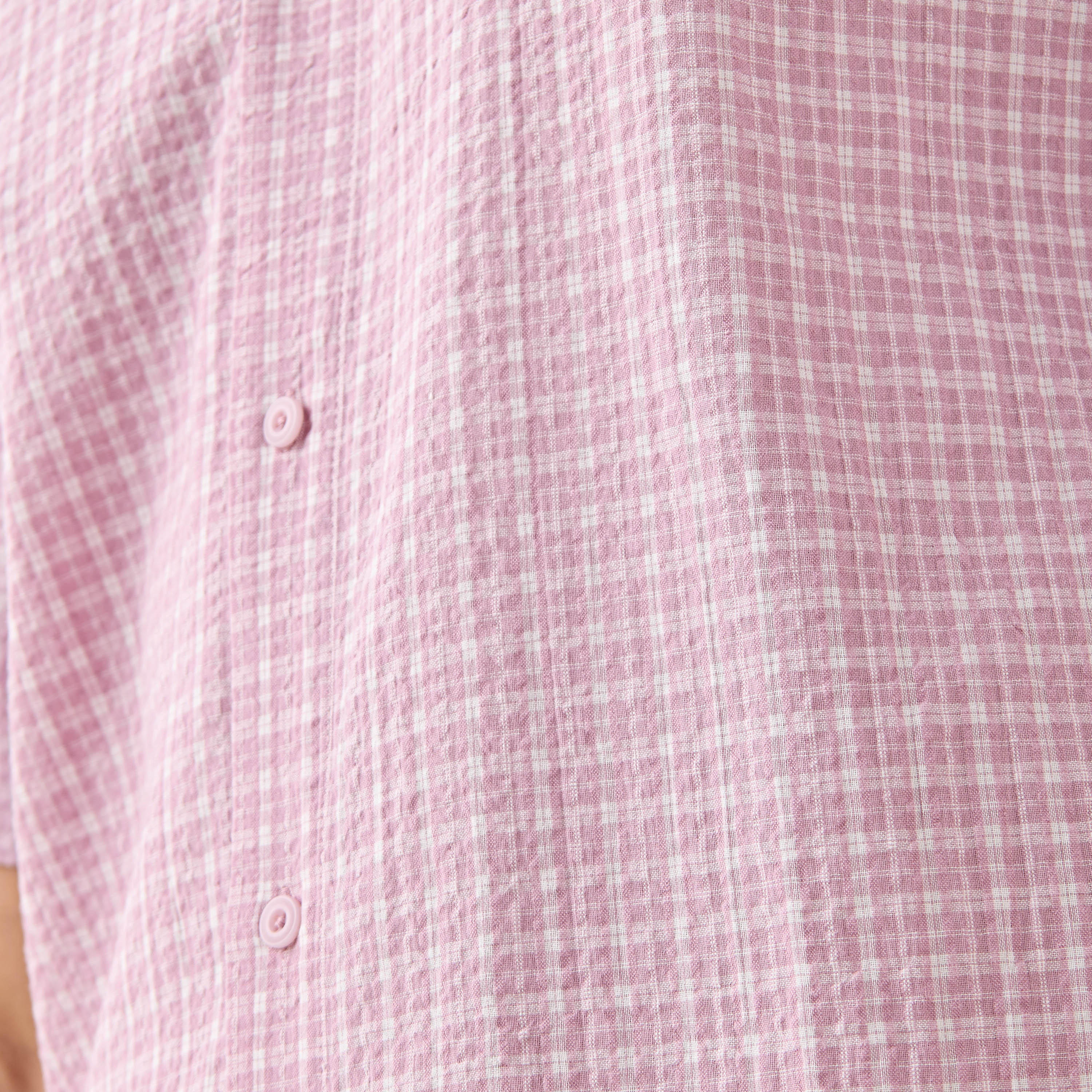 Regular Fit Seersucker Checked Shirt-men-clothing-shirts-image-5